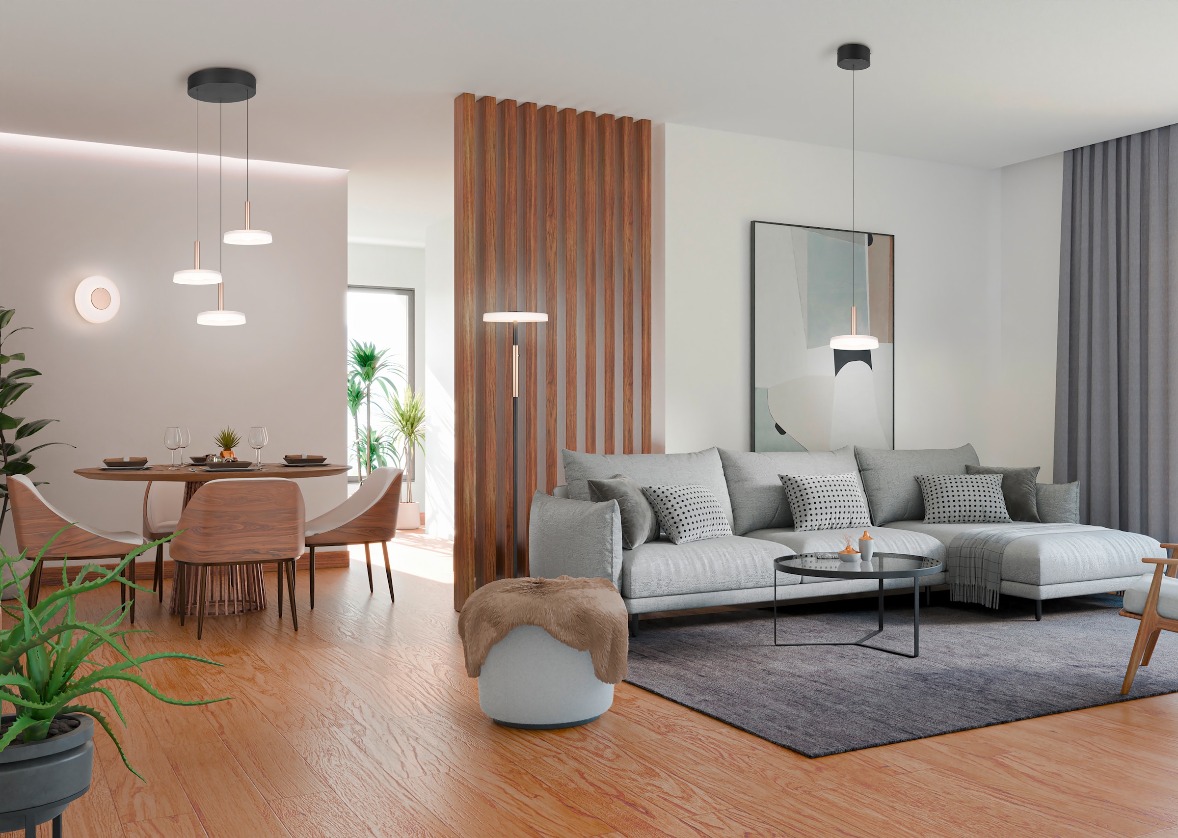 TRIO Leuchten LED Wandleuchte »CELESTE, LED Wandlampe aus Metall und Glas Ø 22cm, 10W 1100 Lumen« LED-Board 1 Stk. Warmweiß 3-Stufen dimmbar über Wandschalter, elegante moderne Wandlampe Flur