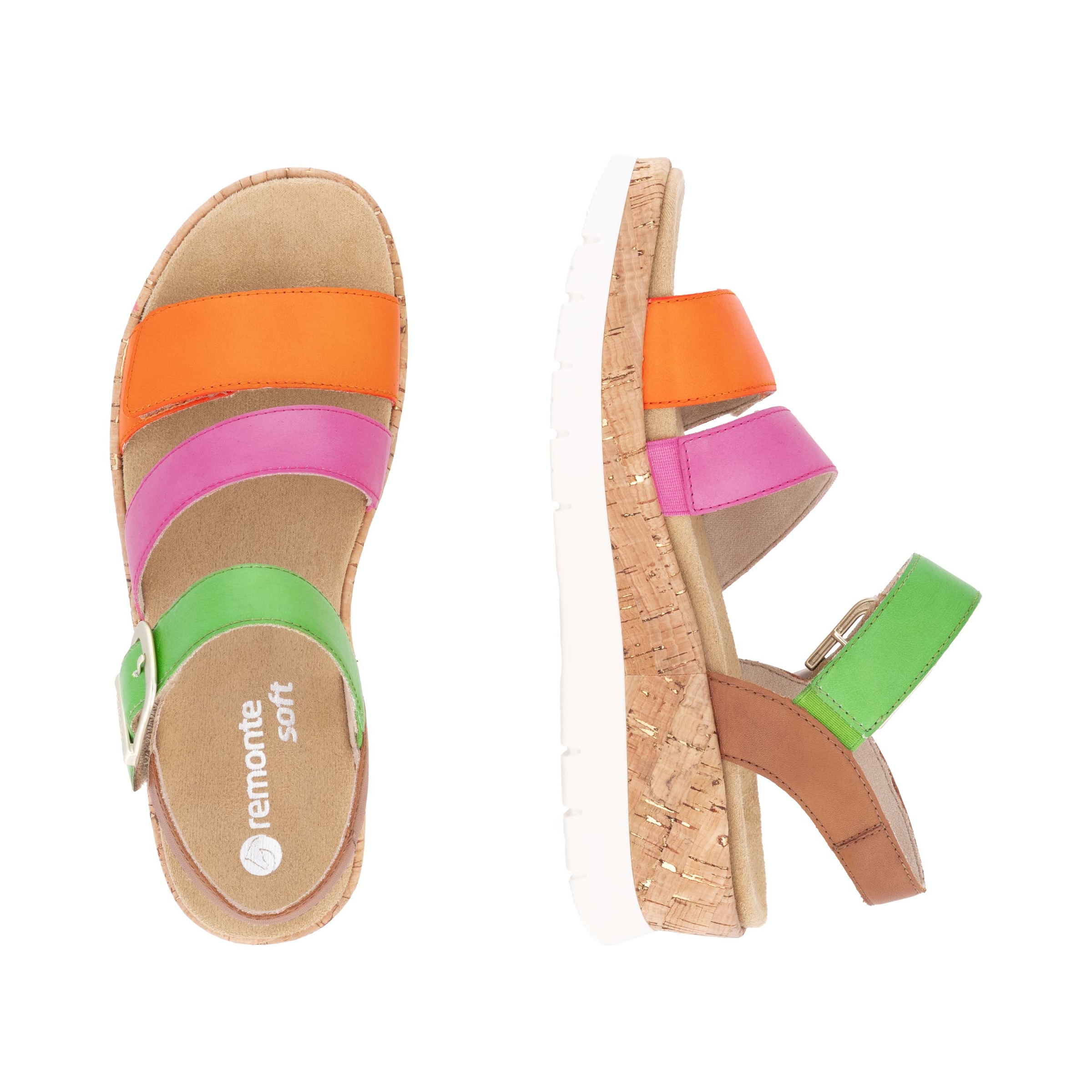 Remonte Keilsandalette, Riemchensandale, Sommerschuh, Bequemschuh mit Zierschnalle