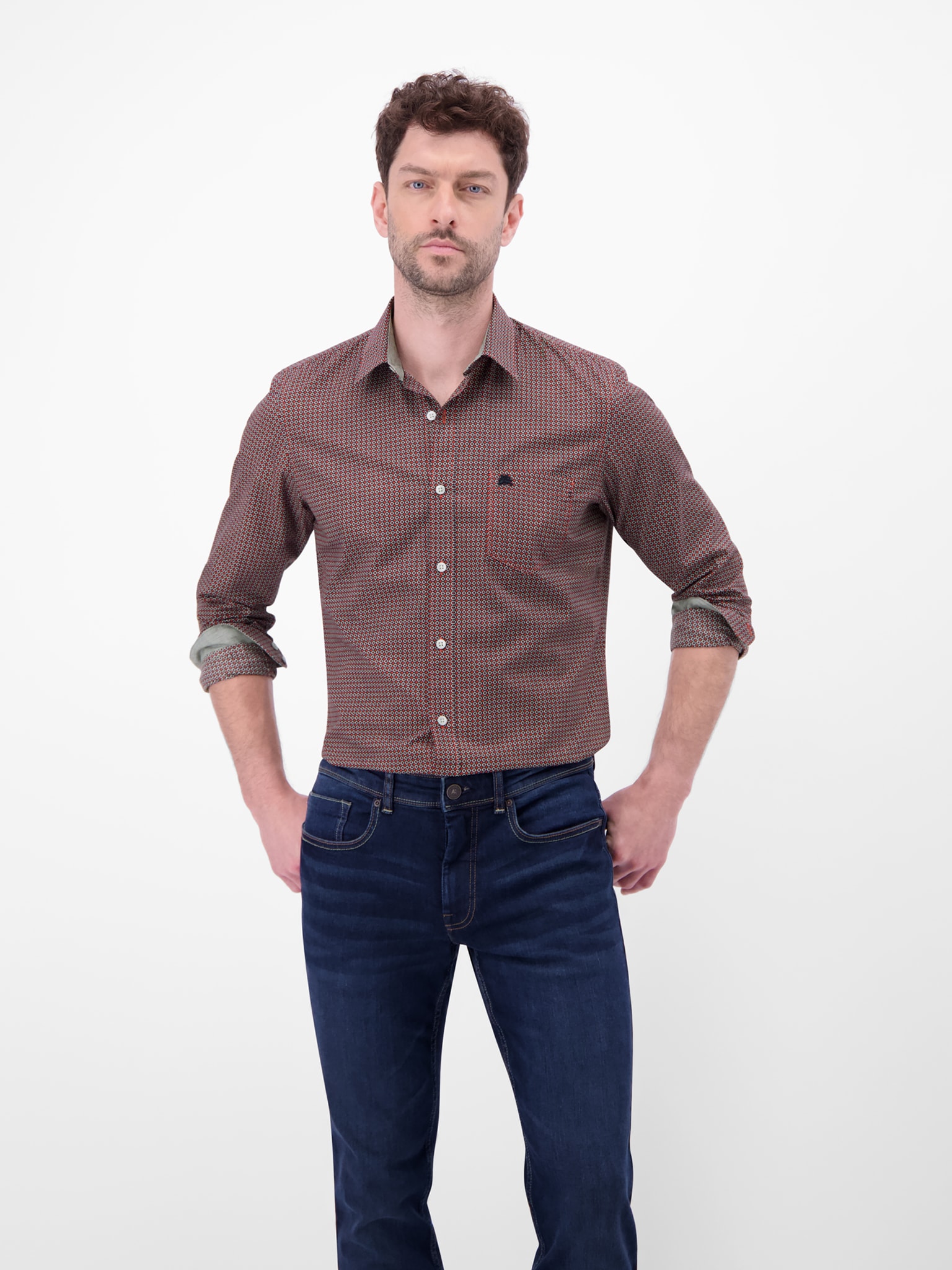 LERROS Langarmhemd mit Minimal-Print