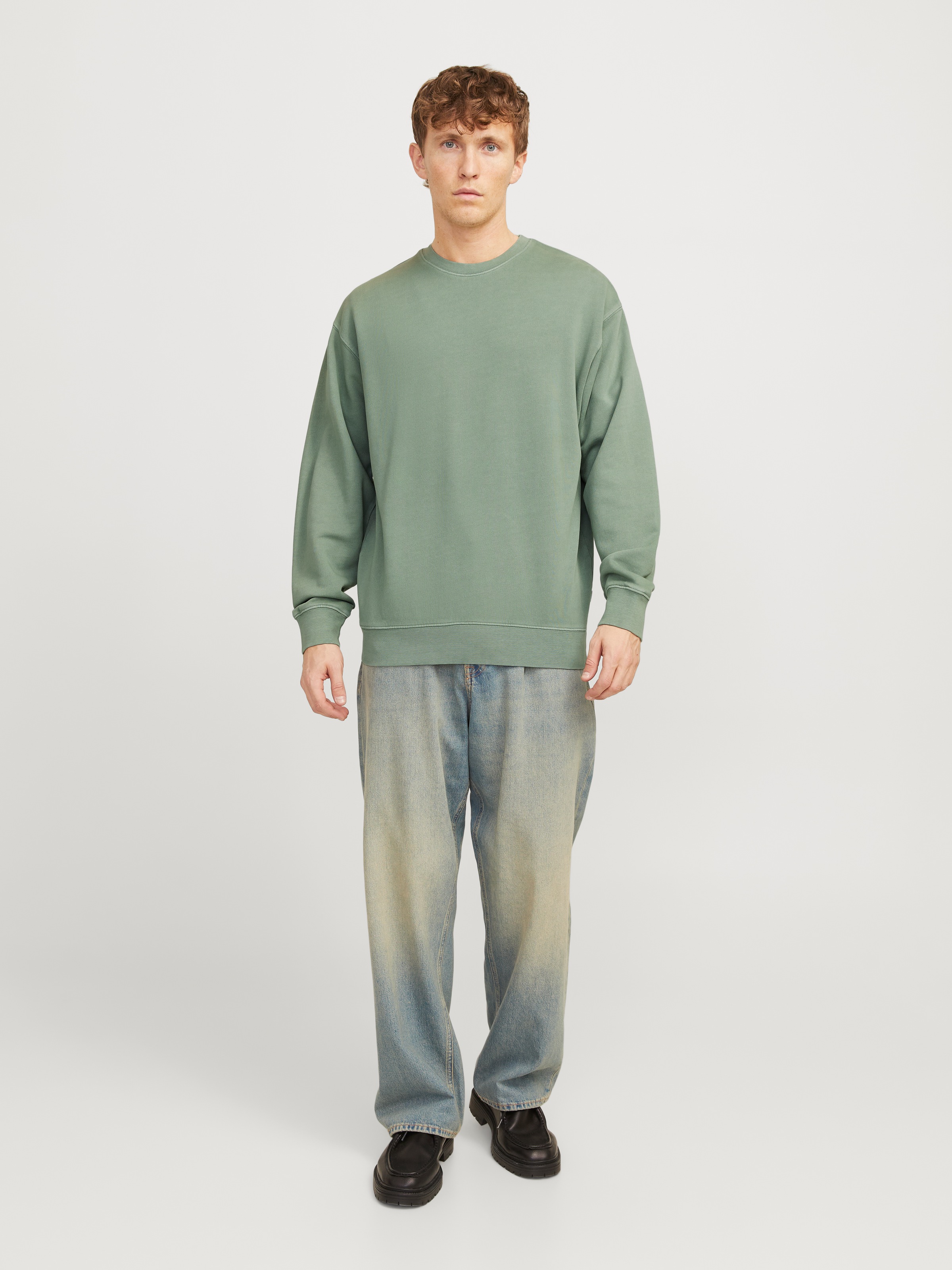Jack & Jones Sweatshirt »JJECHARGE FADED SWEAT CREW NECK NOOS«, mit Rippbündchen