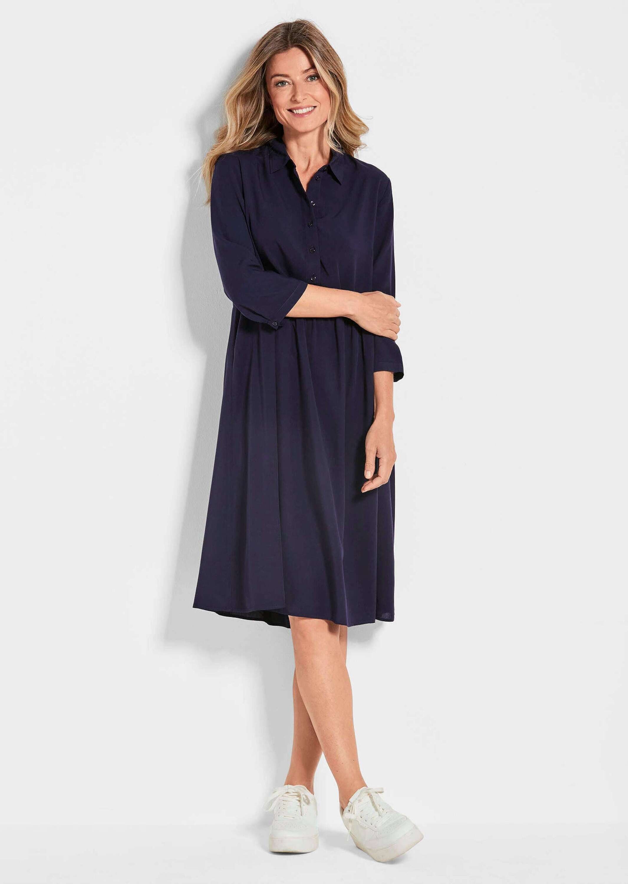 GOLDNER Blusenkleid »Kurzgröße Elegantes Sommerkleid mit Knopfleiste«