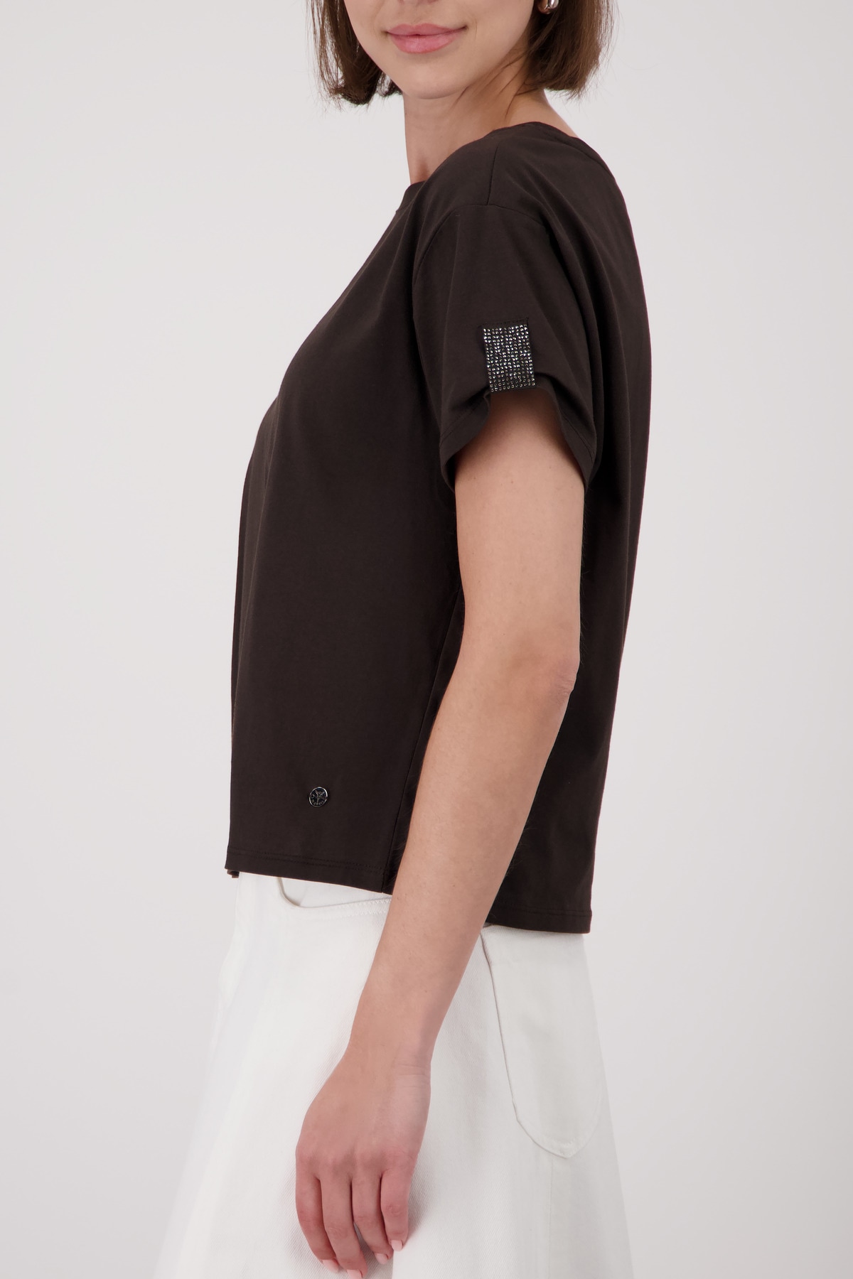 Monari T-Shirt »Shirt Basic Schmuckdetail« Regular fit mit Schmuckdetails