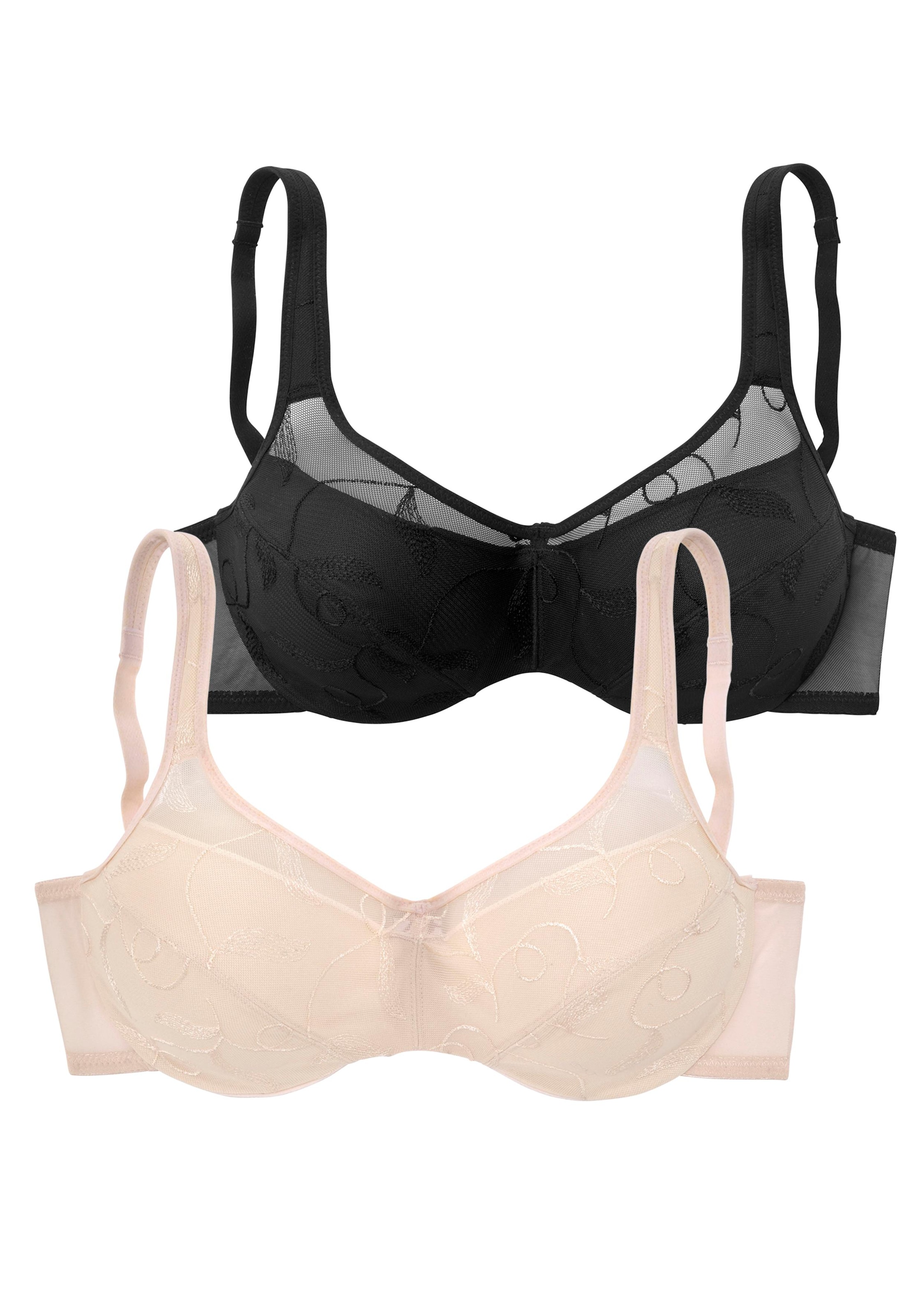 Push-up BHs in Schwarz und Beige