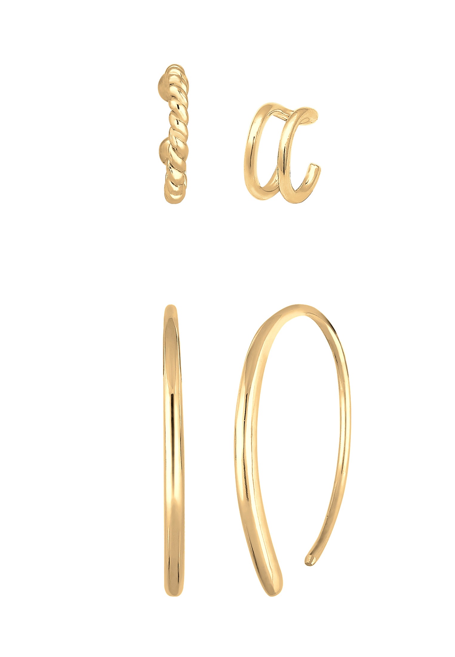 Elli Ohrstecker-Set »Ohrringe Basic Set Creolen Earcuff Blogger Trend 925 Silber«