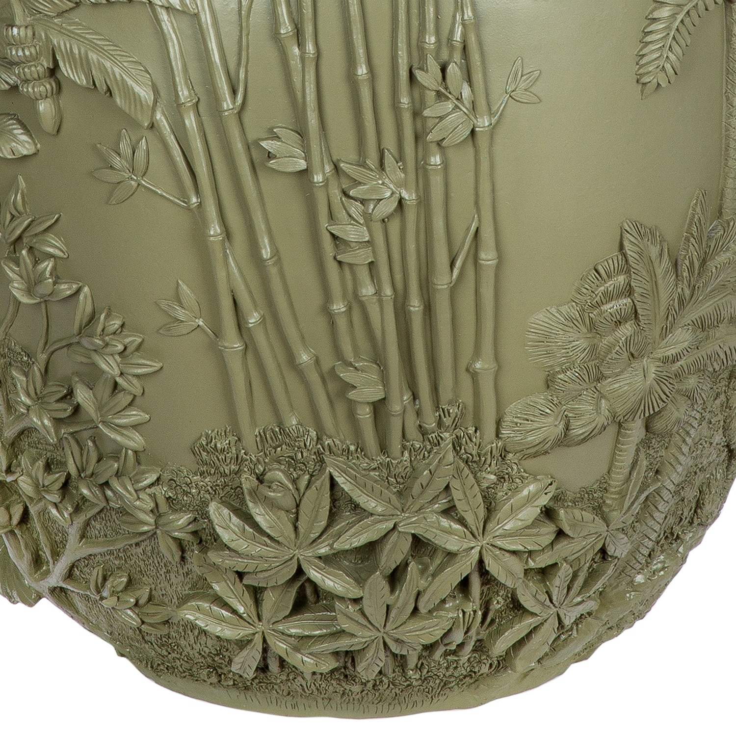GILDE Bodenvase »Bodenvase bauchig Jungle grün H. 55,5 cm« Bodenvase, Tiermotiv, Pflanzenmotiv, exotisch, Dschungelstil