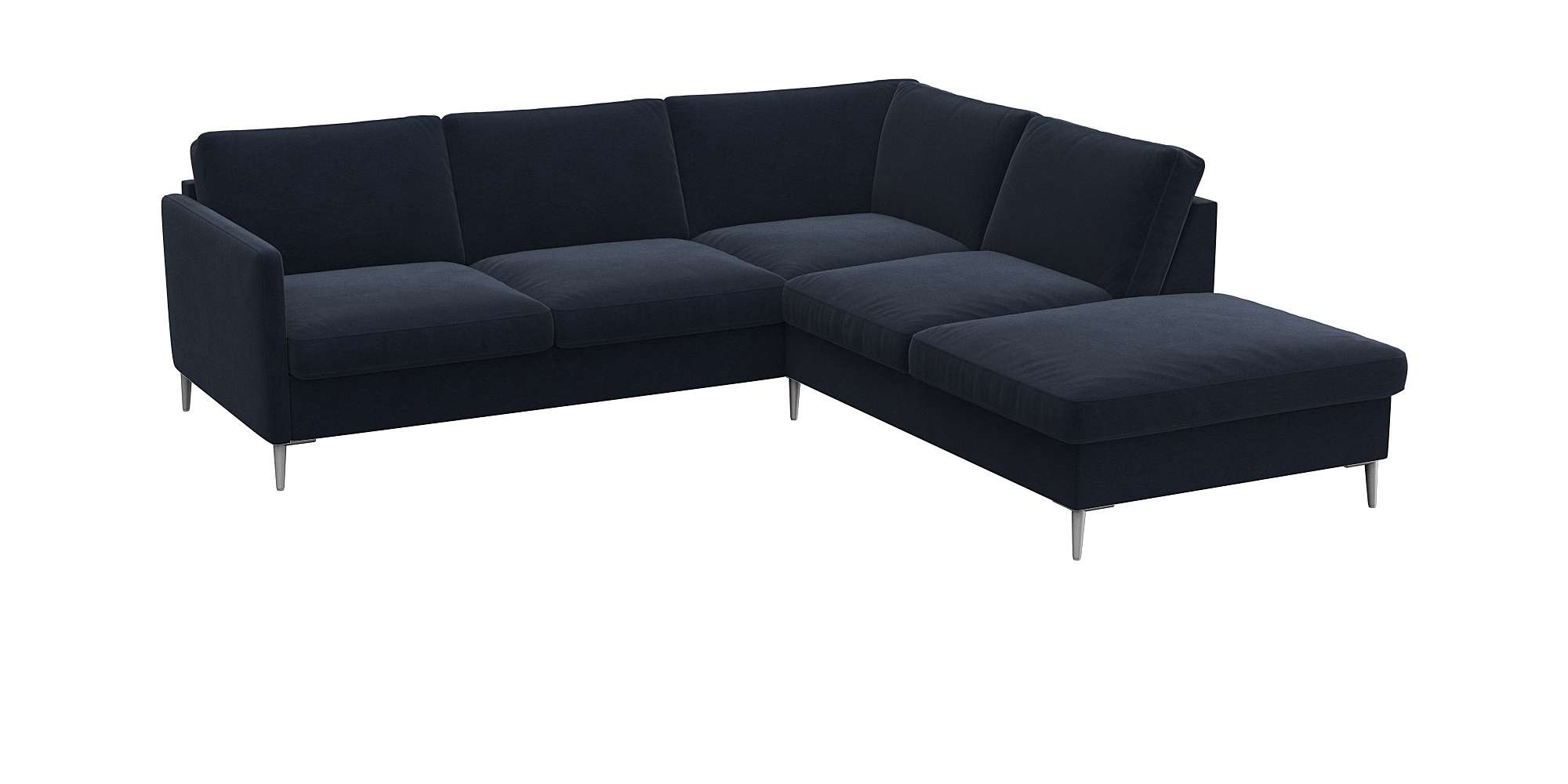 FLEXLUX Ecksofa »Fiore, L-Form«, schmale Armlehnen, Füße alufarben, B/T 234/225 cm, Kaltschaum im Sitz