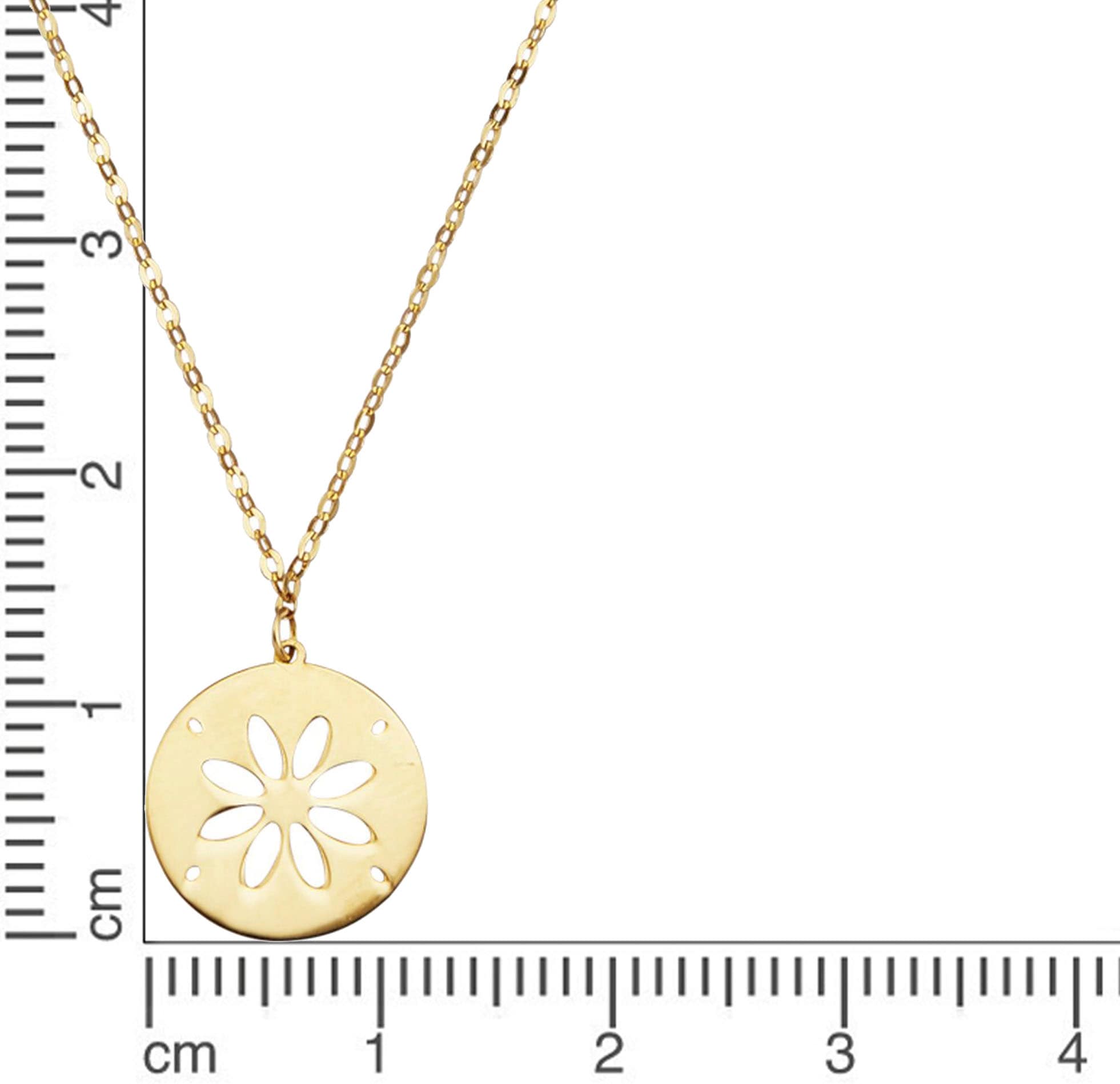 Firetti Kette mit Anhänger »Schmuck Geschenk Gold 375 Halsschmuck Halskette Kreis mit Blume«