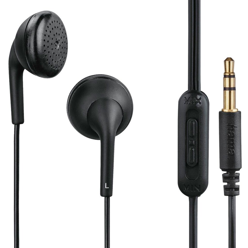 Hama In-Ear-Kopfhörer »Kopfhörer "Smart4Music", Earbuds, Lautstärkeregler, Schwarz«