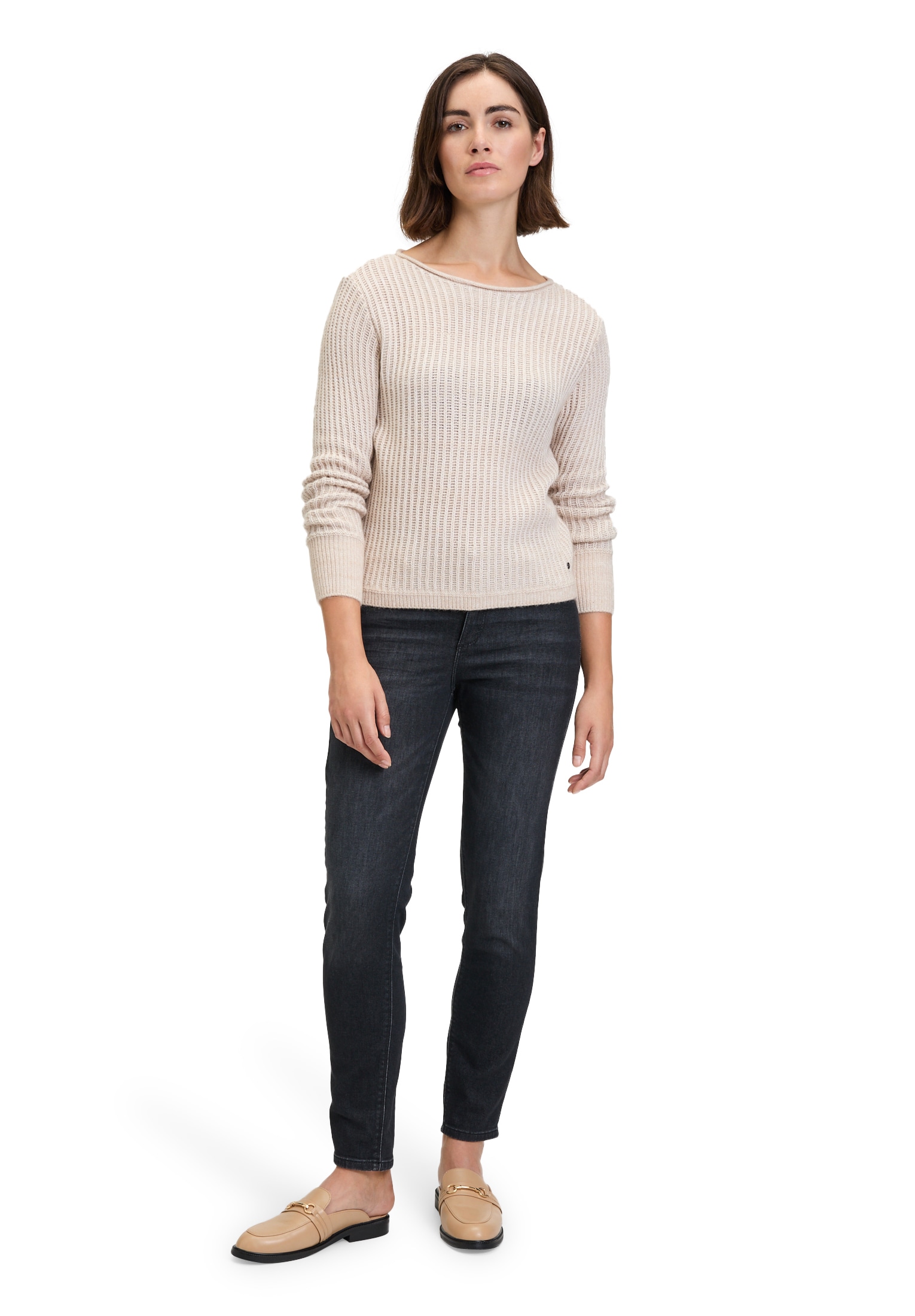 Betty&Co Rundhalspullover »Grobstrick-Pullover mit Lurexfaden«