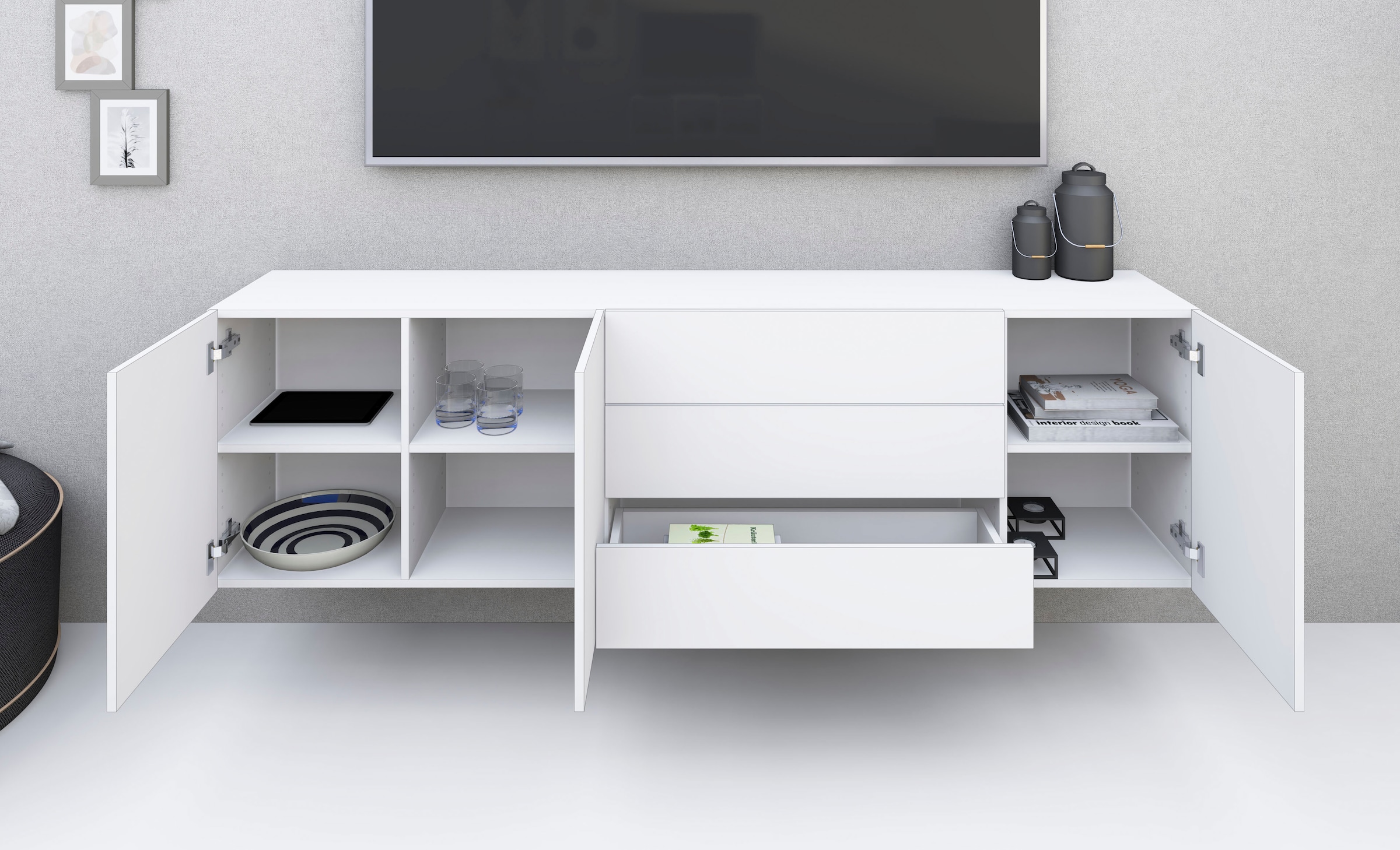 borchardt Möbel Sideboard »Sophia«, Breite 190 cm, hängend und stehend montierbar