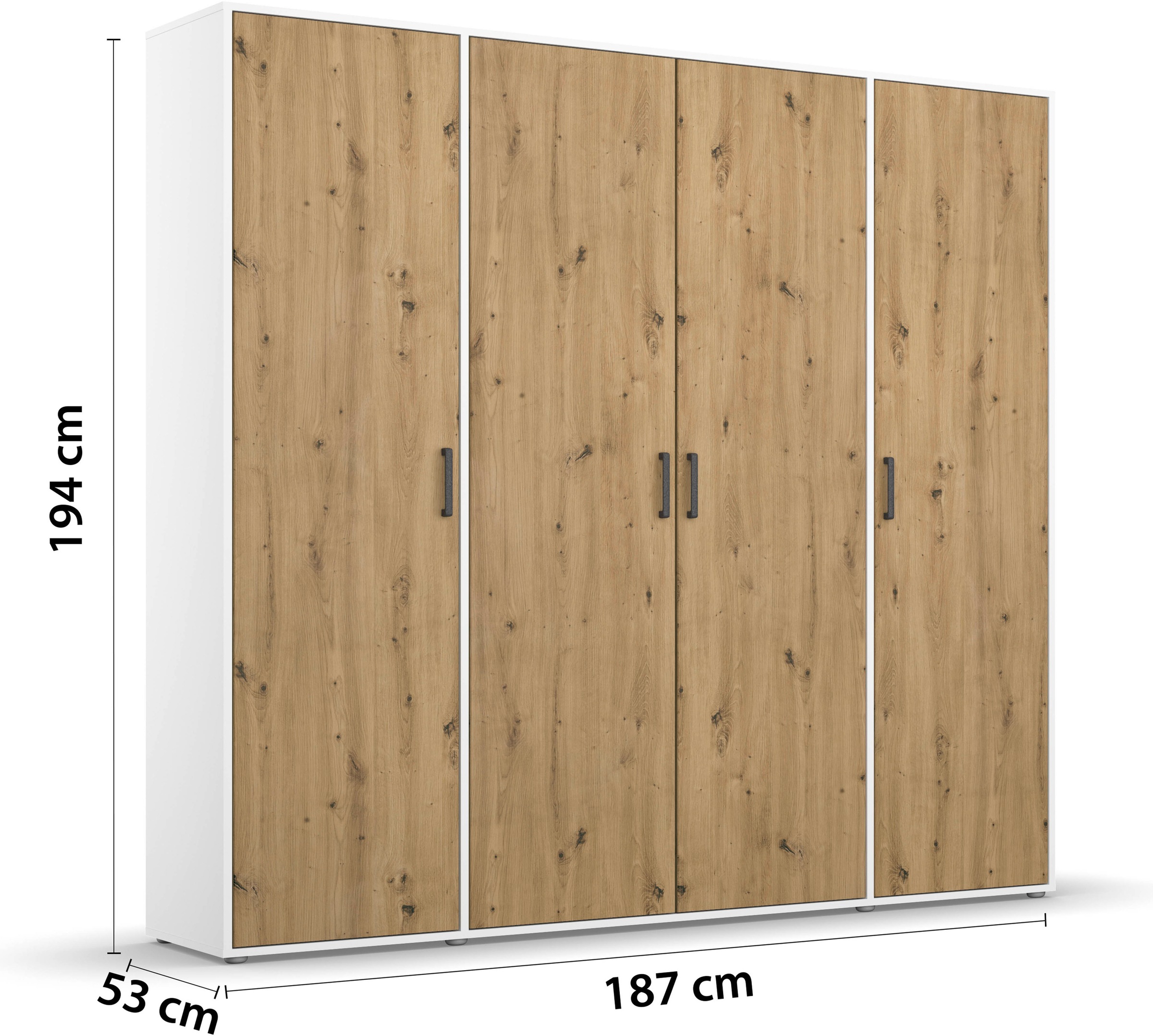 rauch Kleiderschrank »VOYAGER Garderobe Wäscheschrank TOPSELLER Schlafzimmer«, (in 3 verschiedenen Ausstattungen BASIC/CLASSIC/PREMIUM), Schrank mit modernen Griffen in viel Stauraum MADE IN GERMANY