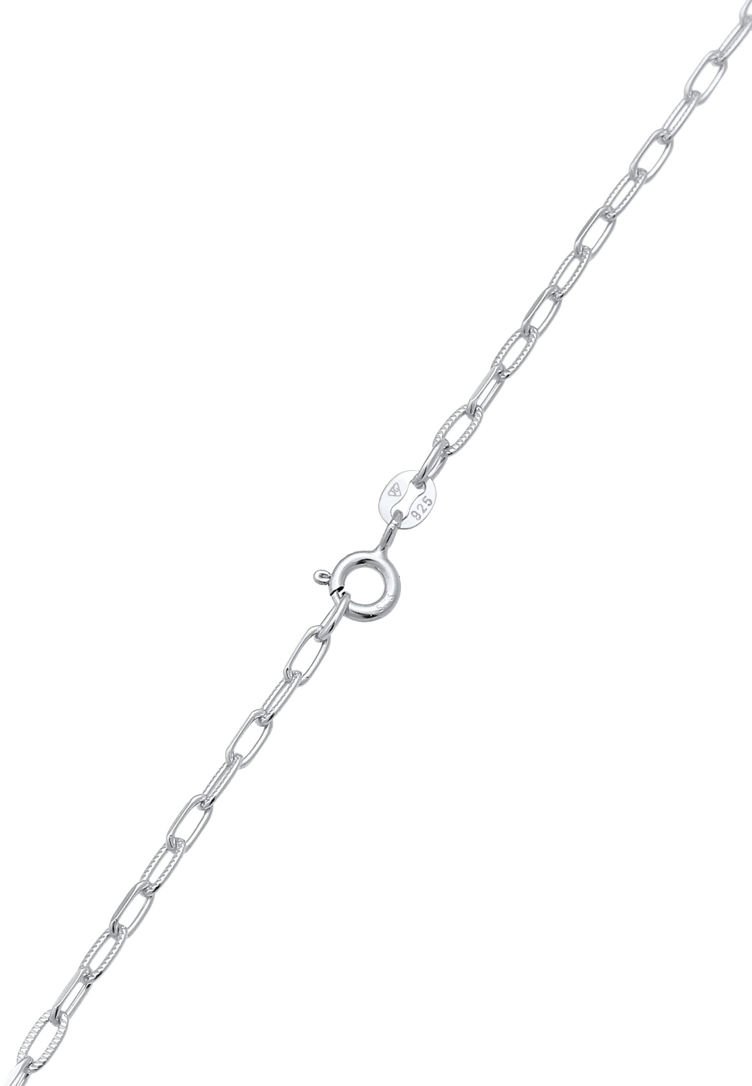 Elli Kette mit Anhänger »Halskette Plättchen Coin Gliederkette Trend 925 Silber«