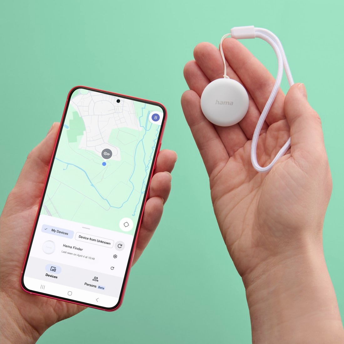Hama GPS-Tracker »Schlüsselfinder (Android „Mein Gerät finden“, Bluetooth, Alarm, 2 St.)« AirTag Alternative, Tracker