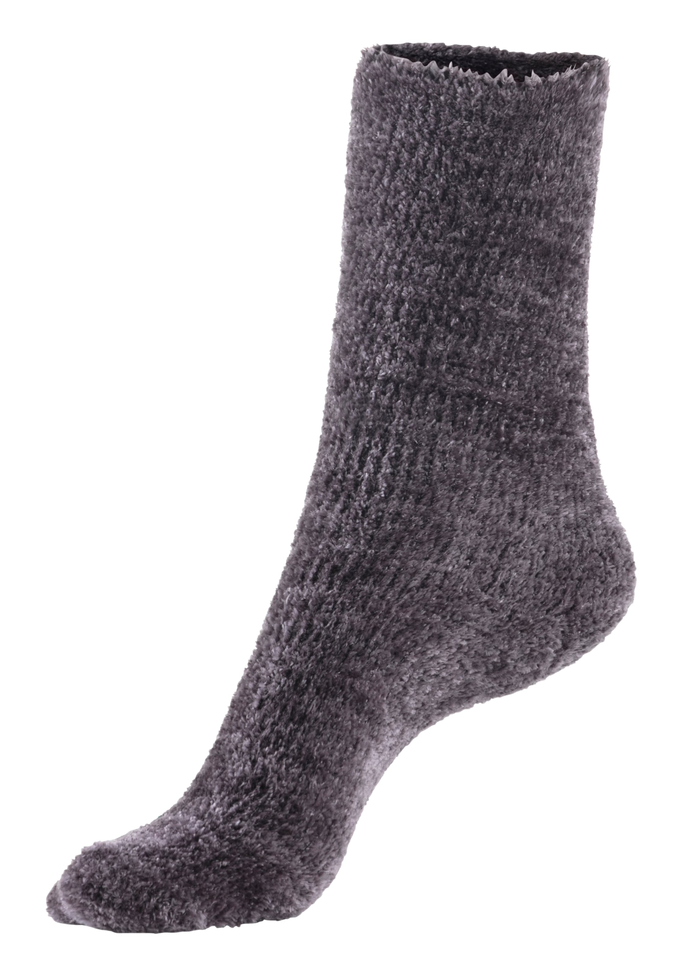 Lavana Kuschelsocken »Bettsocken«, (Packung, 5 Paar), mit weichem, leicht glänzendem Chenillegarn