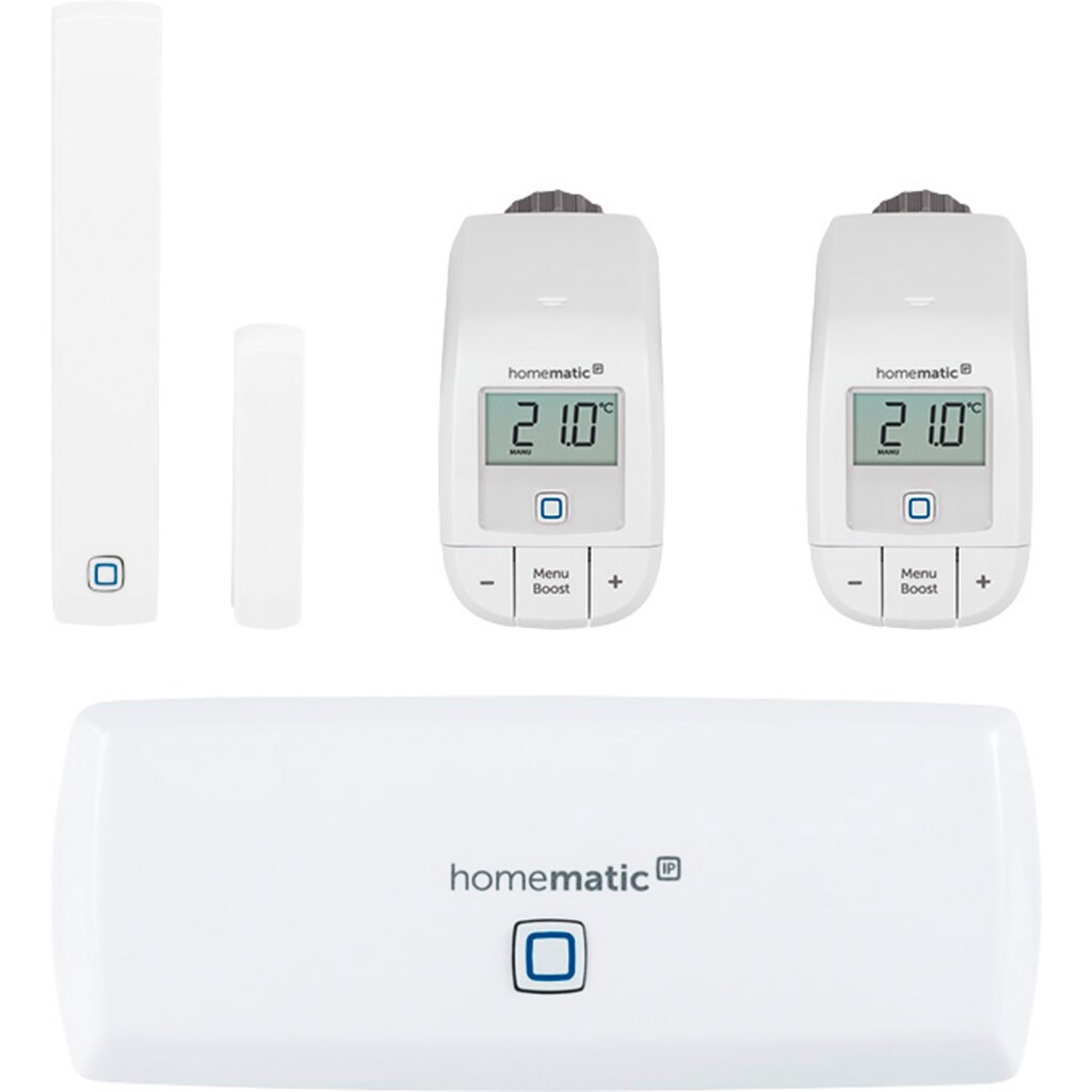 Homematic IP Smart-Home Starter-Set »Raumklima (WLAN) + 1 zusätzliches Heizkörperthermostat basic«