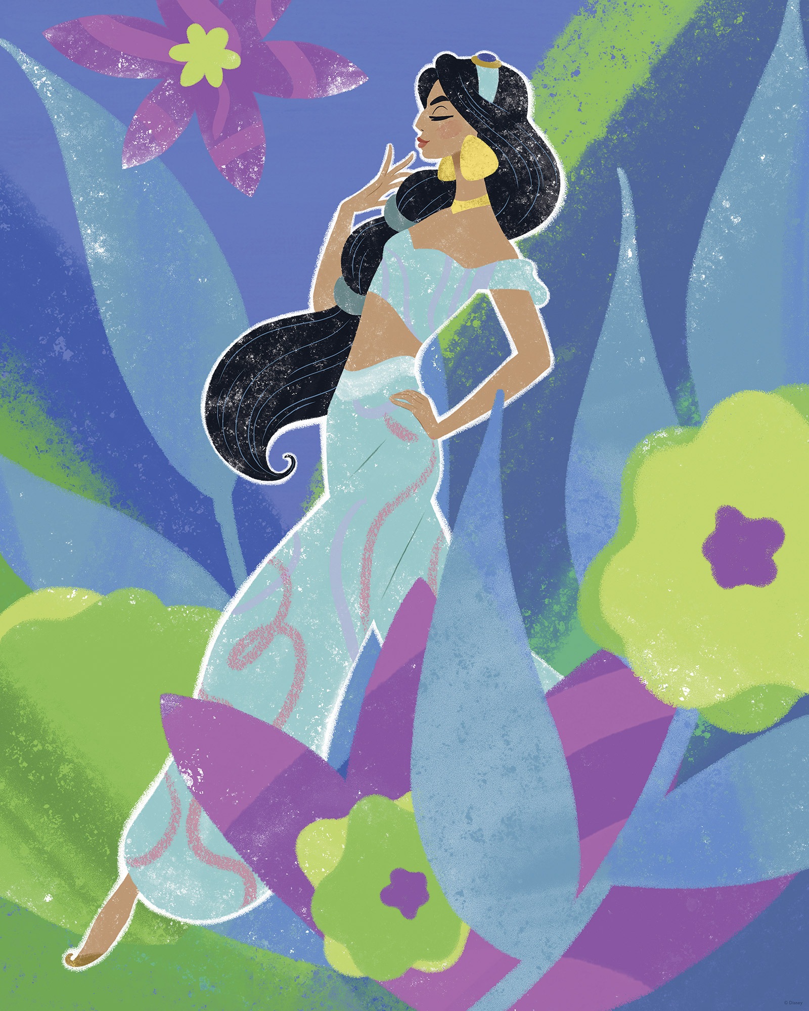 Komar Wandbild »Disney Princess Jasmine in Blue«, Disney, (Set, 1 St.), 40 x 50 cm (Breite x Höhe) - Kinderzimmer, Dekoration