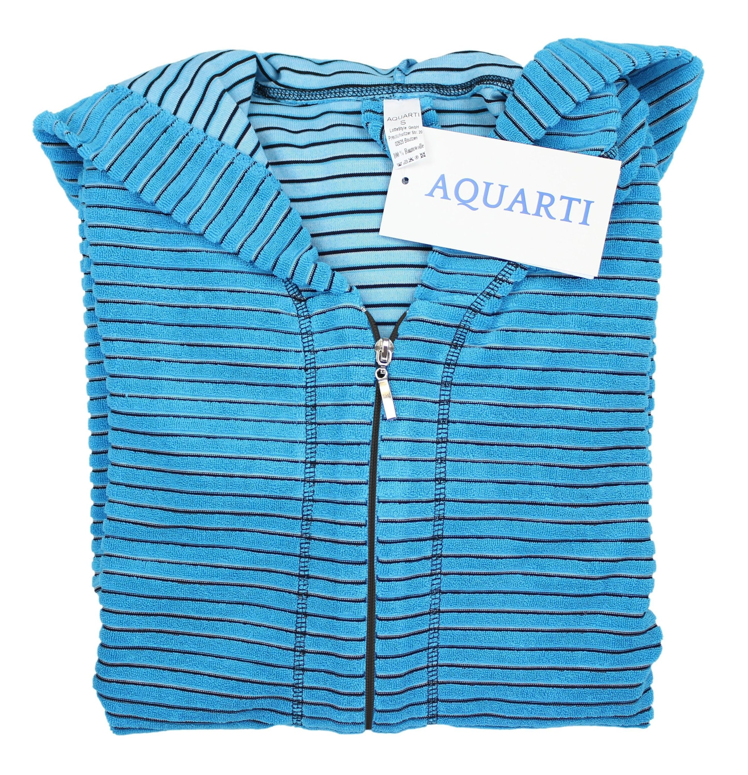 AQUARTI Damenbademantel »Bademantel Aquarti Damen Bademantel Reißverschluss Streifenmuster«