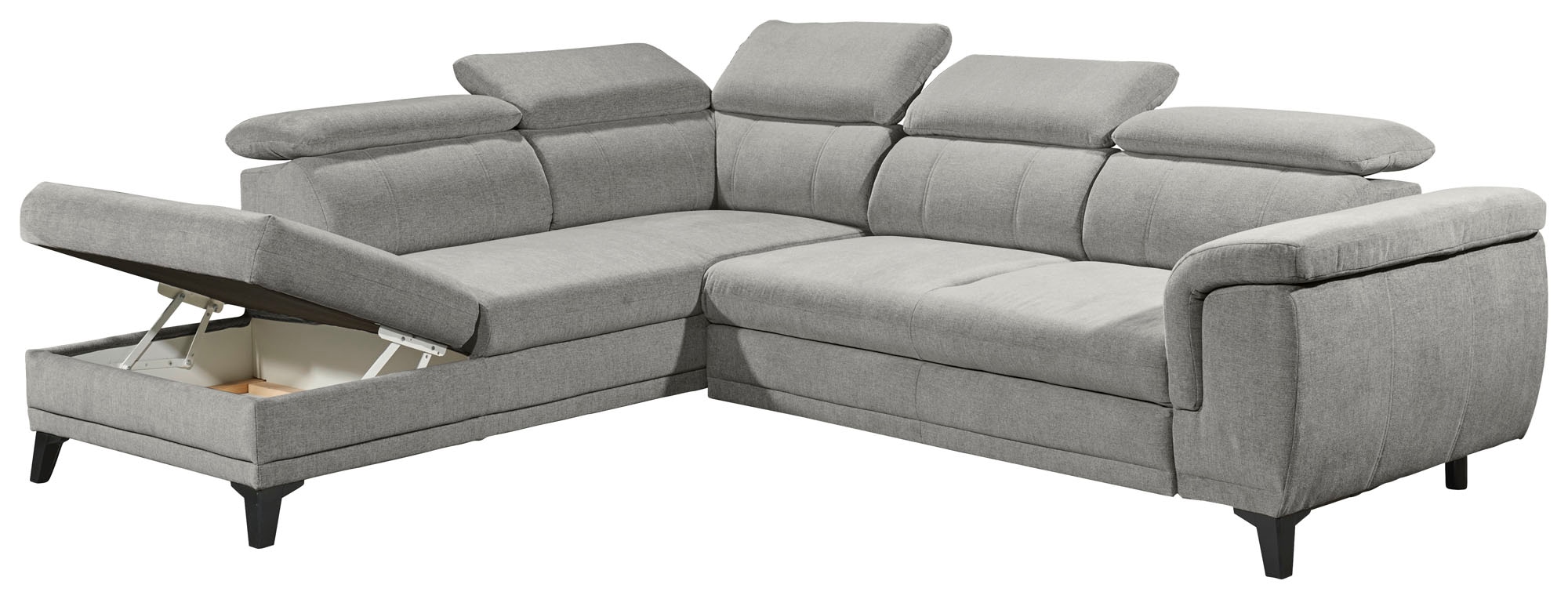 ED EXCITING DESIGN Ecksofa »Albany L-Form«, mit Bettfunktion, Bettkasten & Kopfteilverstellung