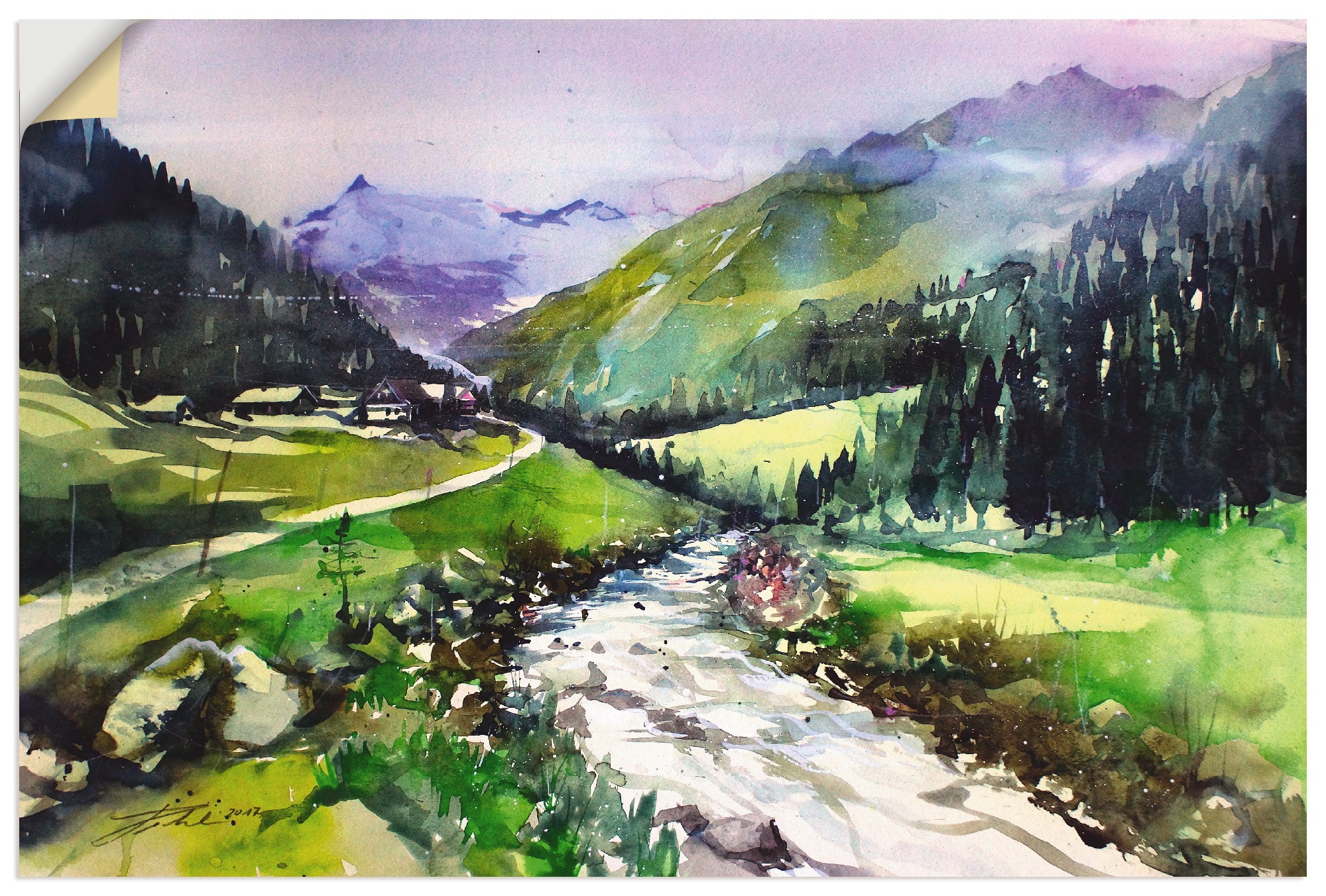 Artland Wandbild »Salzburger Pinzgau, Habachtal«, Berge, (1 St.), in vielen Größen & Produktarten - Alubild / Outdoorbild für den Außenbereich, Leinwandbild, Poster, Wandaufkleber / Wandtattoo auch für Badezimmer geeignet