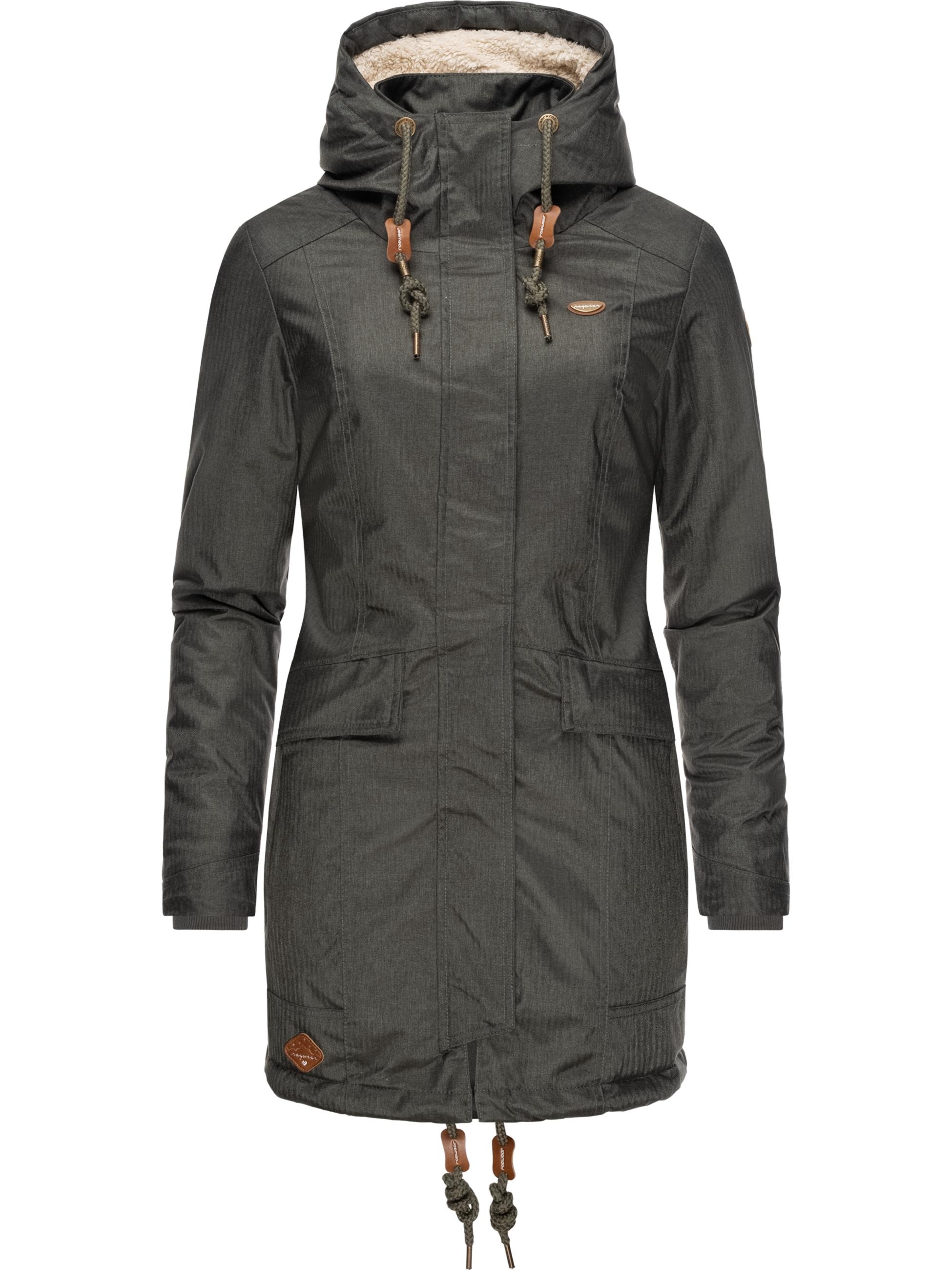 Ragwear Wintermantel »Winterjacke Tunned«, stylischer Winterparka mit Teddyfell Innenfutter