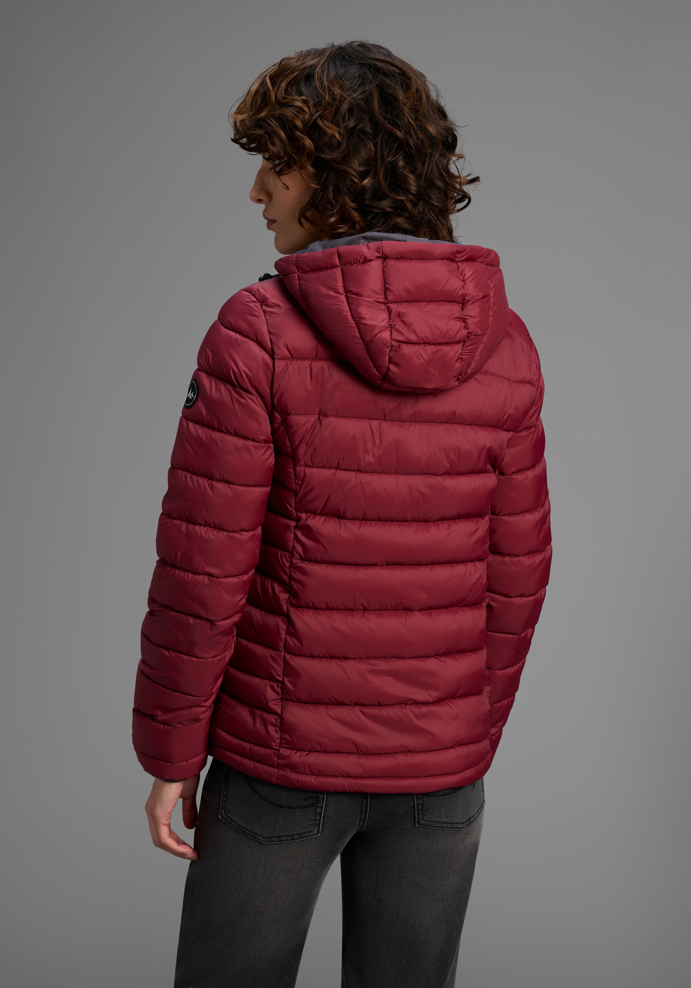 Polarino Steppjacke, mit Kapuze, Übergangsjacke für kühle Tage, aus leichtem Webmaterial