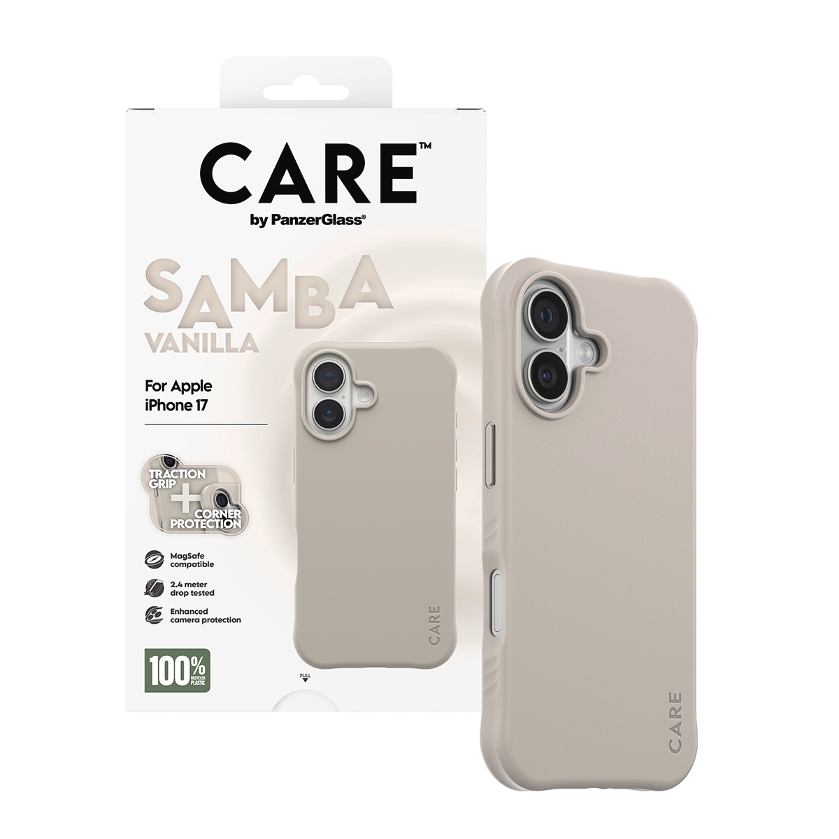 CARE by PanzerGlass Handyhülle »Samba MagSafe Case für Apple iPhone 17« Apple iPhone 17 Backcover, Schutzhülle, Handyschutzhülle, Case, Schutzcase, stoßfest
