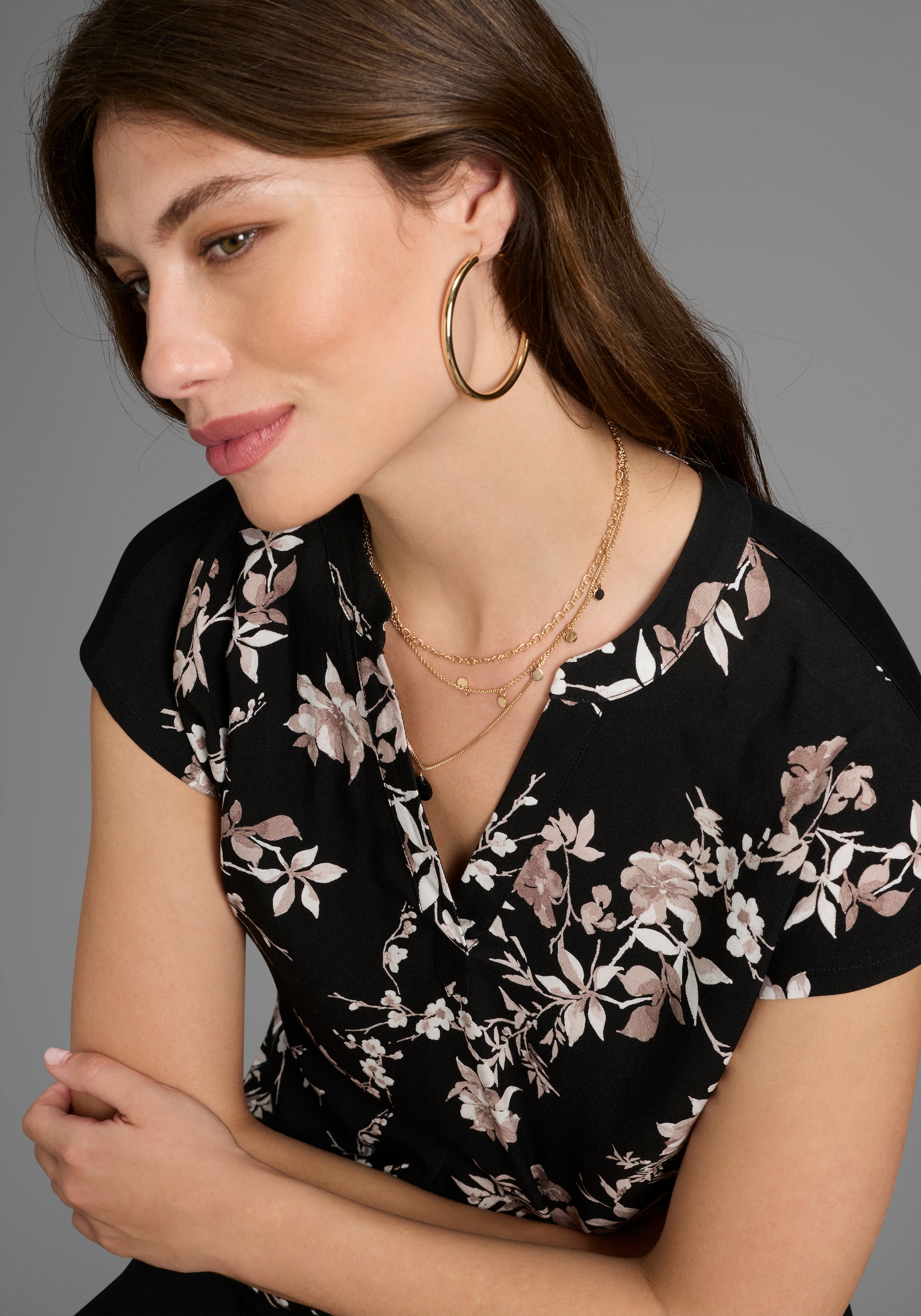 Laura Scott Hemdbluse, in modischem Blumen-Print - NEUE KOLLEKTION
