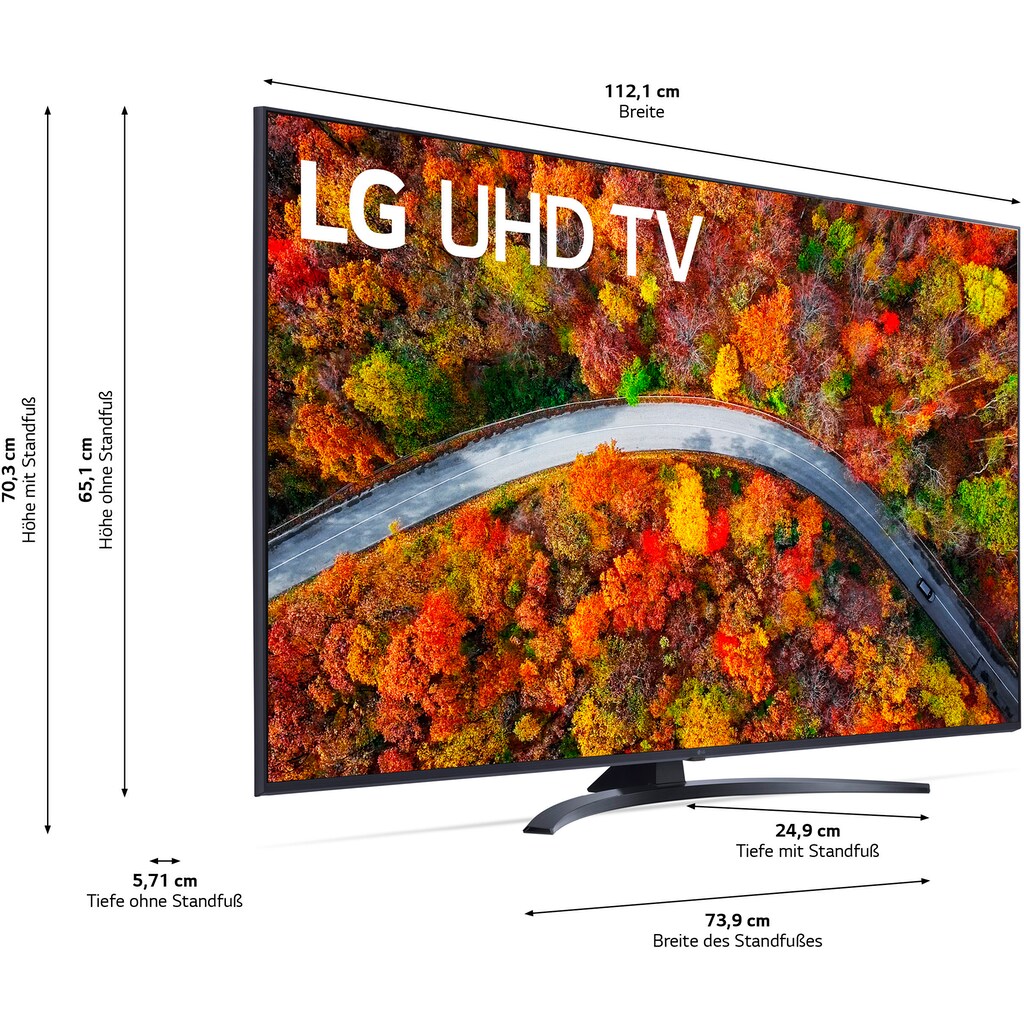 LG LCD-LED Fernseher »50UP81009LR«, 126 cm/50 Zoll, 4K Ultra HD, Smart-TV, LG Local Contrast-Sprachassistenten-HDR10 Pro-LG ThinQ-inkl. Magic-Remote Fernbedienung
