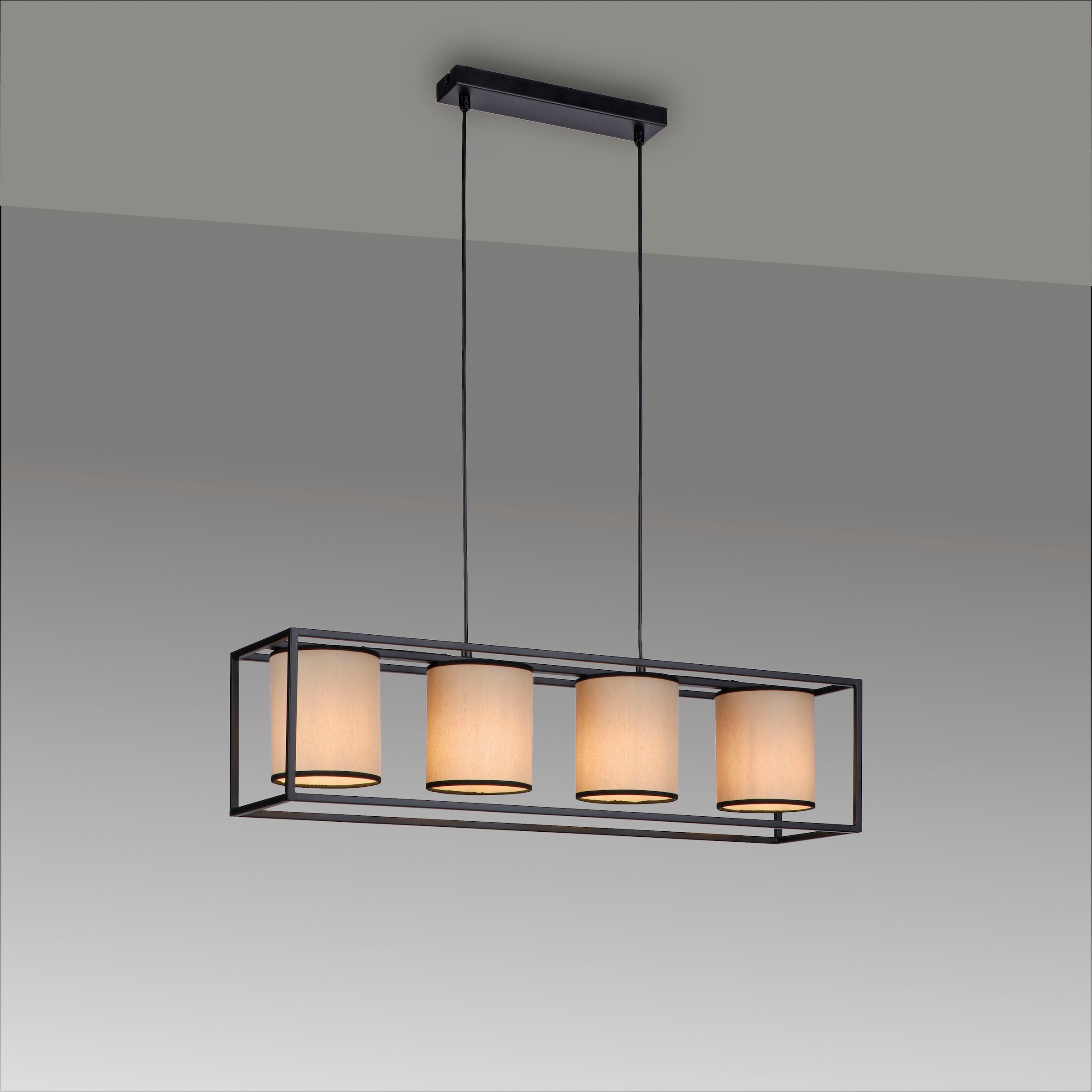 JUST LIGHT Pendelleuchte »RAVEN«, 4 flammig, Leuchtmittel E27 | ohne Leuchtmittel
