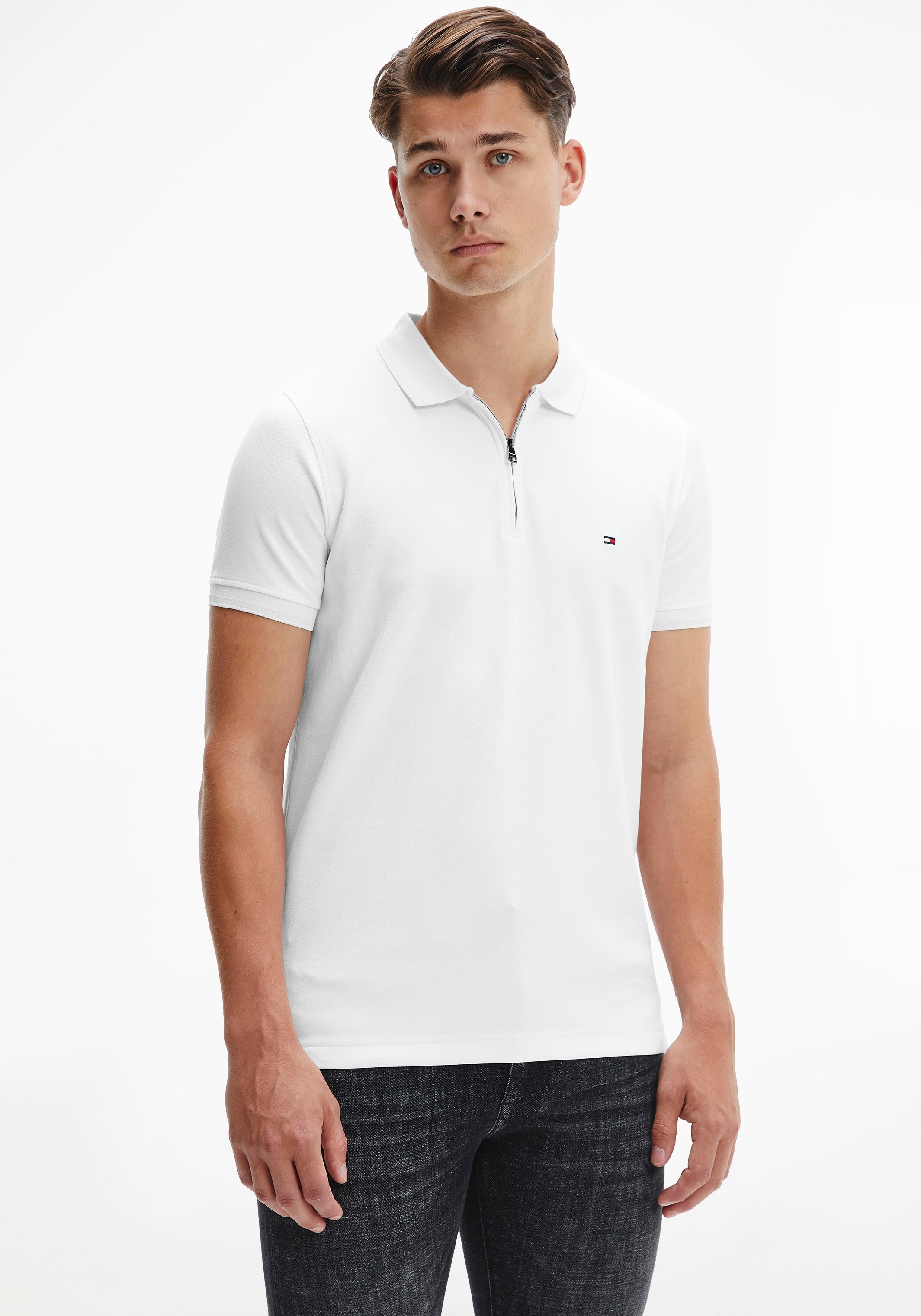 Tommy Hilfiger Poloshirt »ZIP MERCERIZED TWILL SLIM POLO«