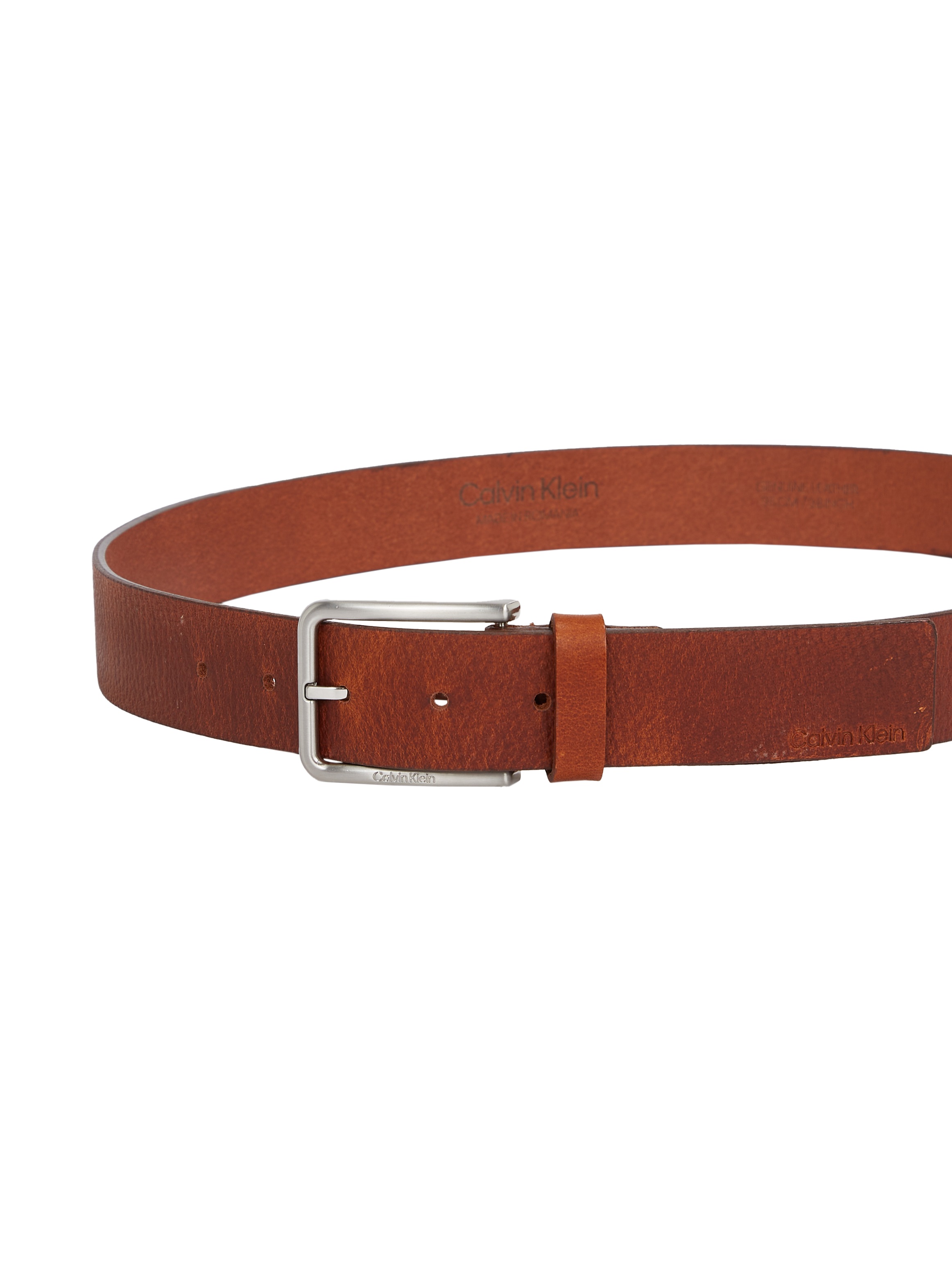 Calvin Klein Ledergürtel »WARMTH PB 35MM«, Logodruck, Einfachdornschließe