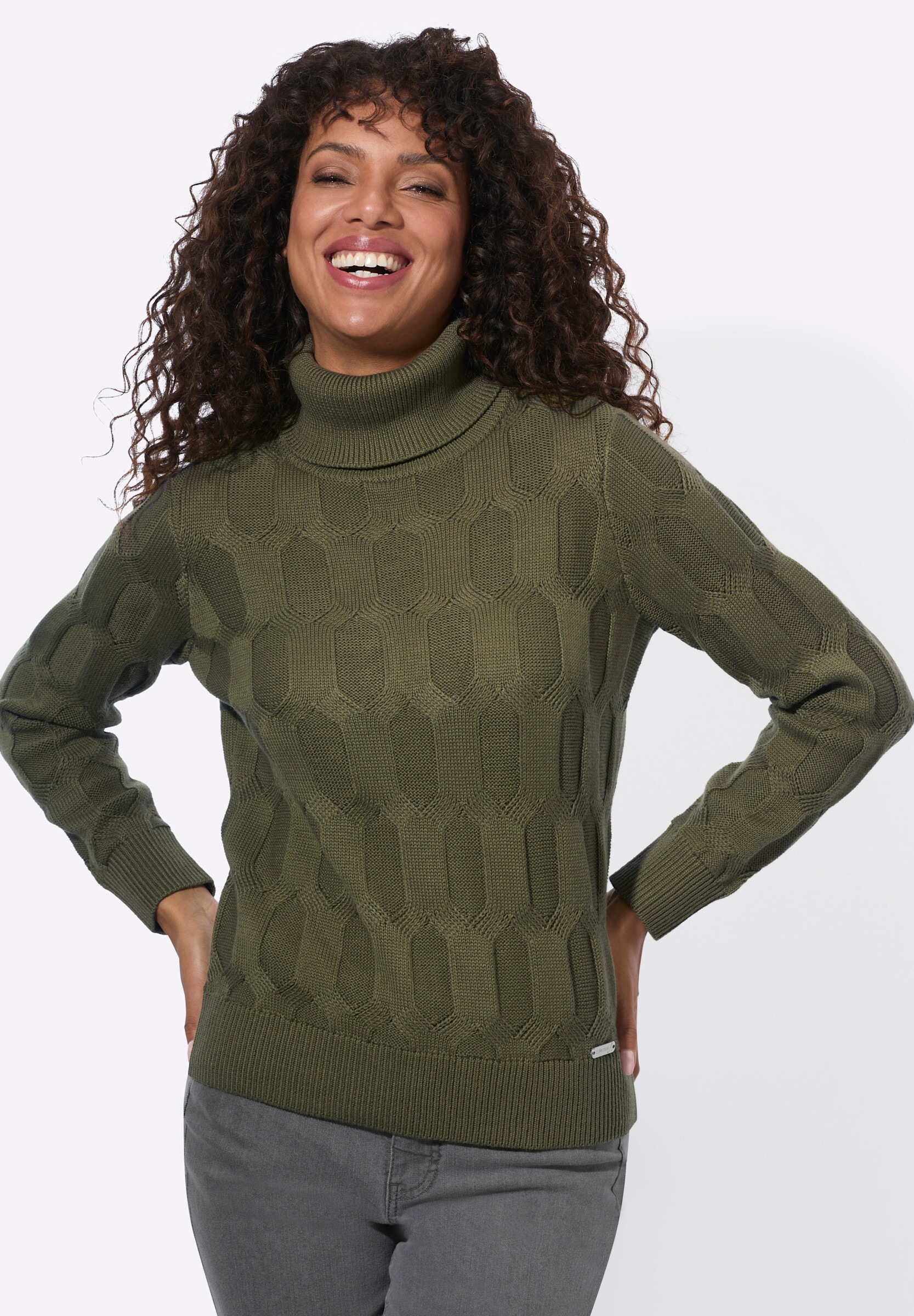 Witt Longpullover »Pullover Rollkragenpullover mit Strickmuster«