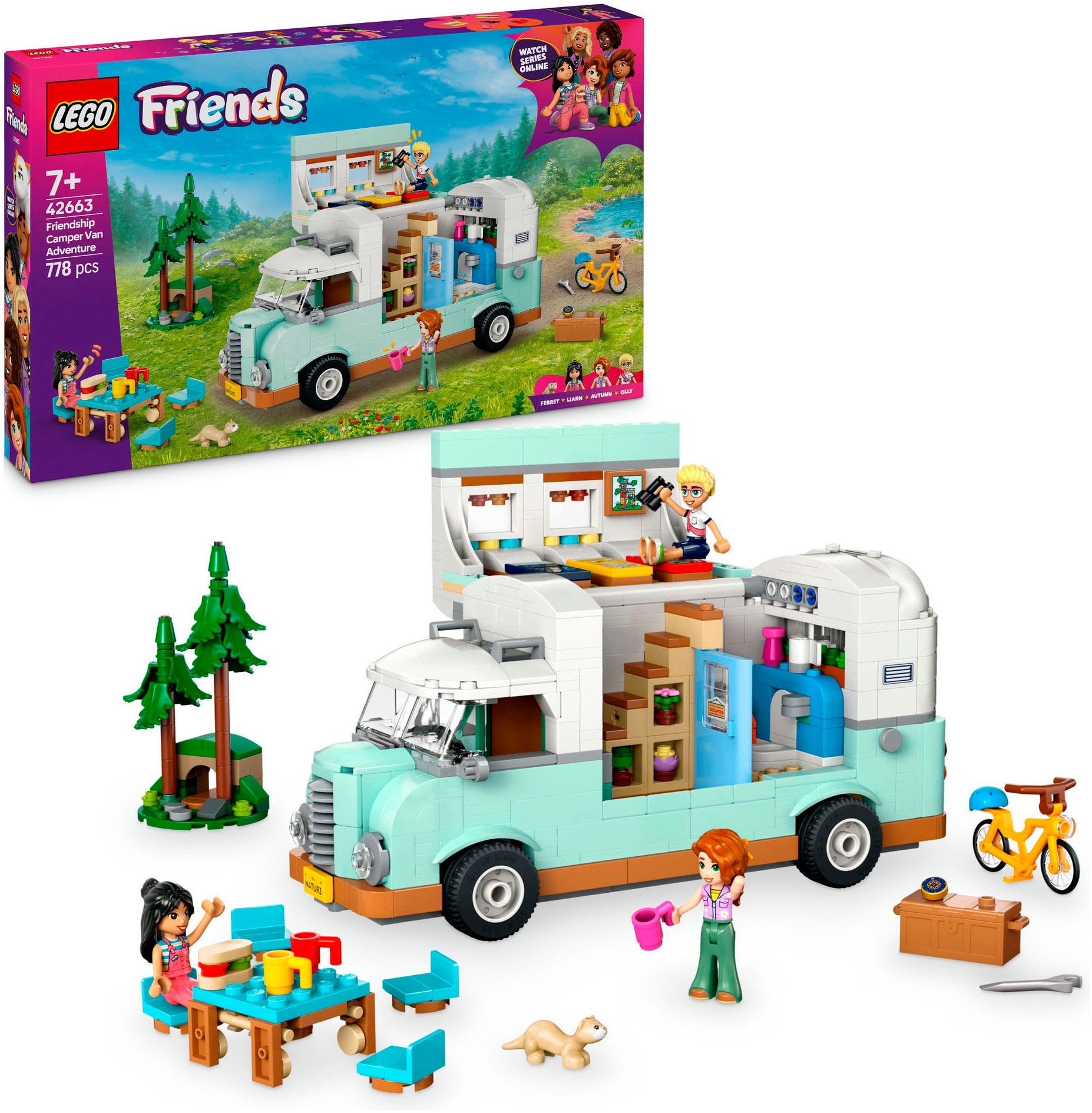 Lego Konstruktionsspielsteine »Wohnmobil (42663), LEGO Friends« Made in Europe in bunt