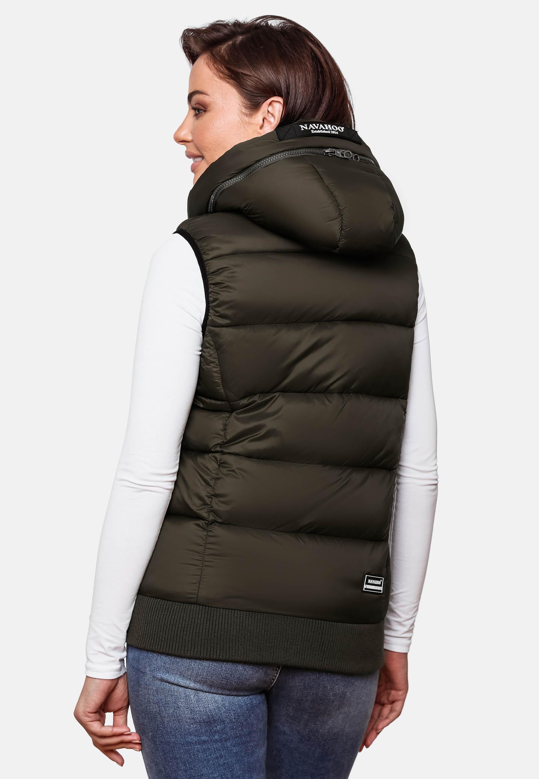 Navahoo Steppweste »Steppweste Kassidy«, (1 tlg.), stylische ärmellose Damen Weste mit Kapuze