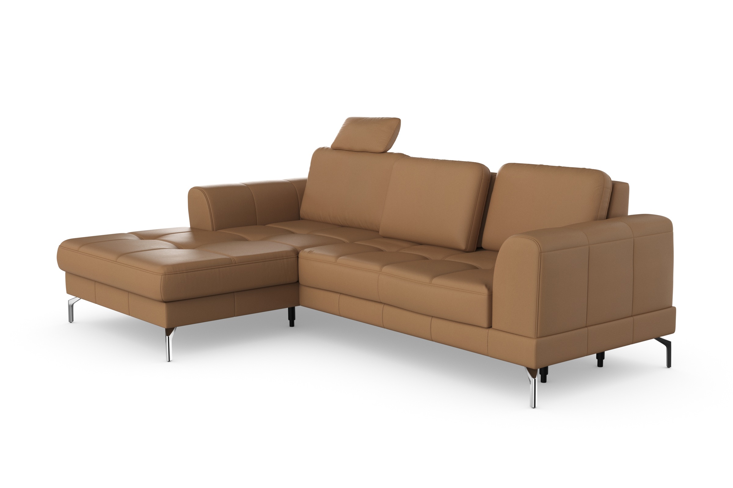 sit&more Ecksofa »Bendigo L-Form« inklusive Sitztiefenverstellung, Bodenfreiheit 15 cm, 2 Fußfarben