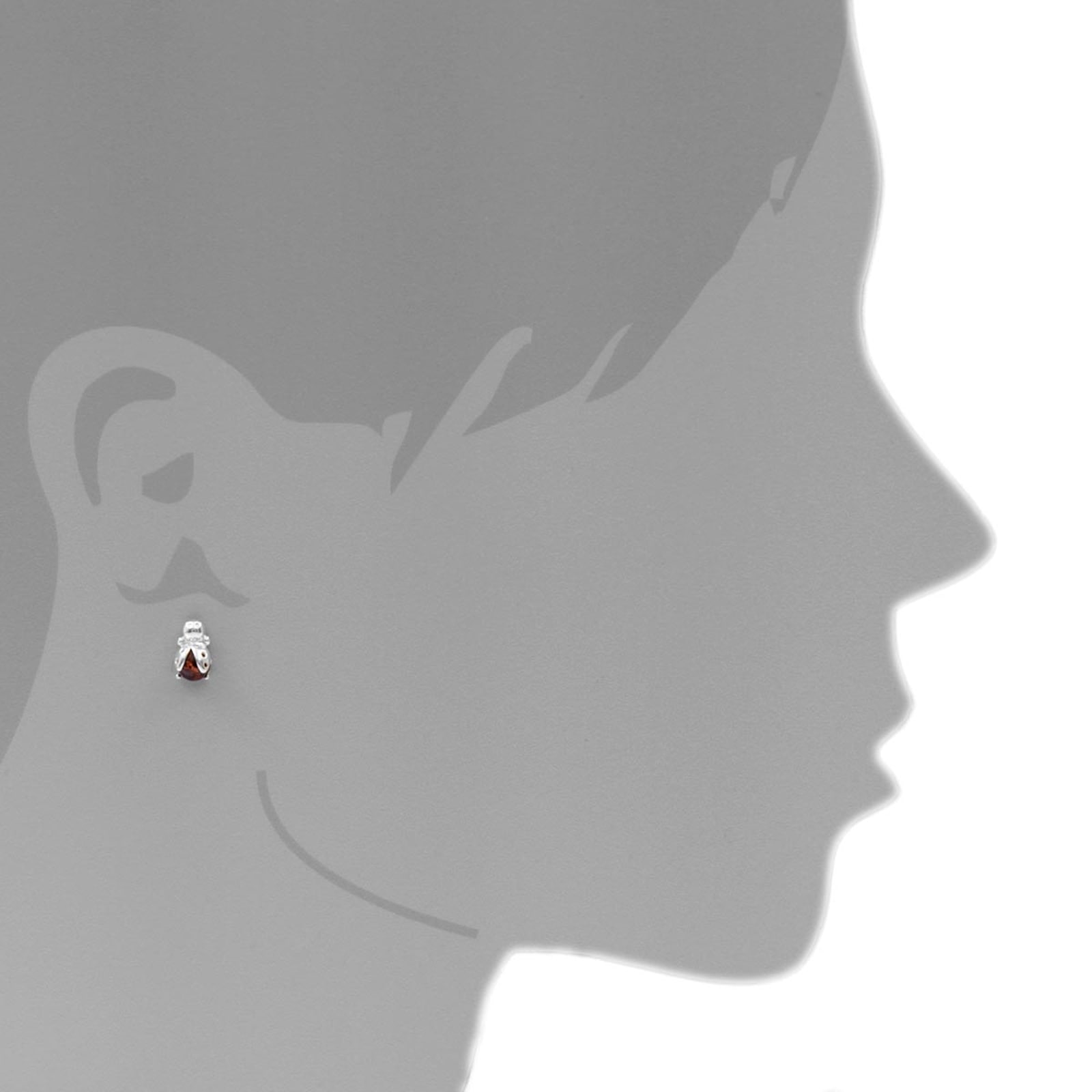 OSTSEE-SCHMUCK Paar Ohrstecker »- Marienkäfer - Silber 925/000 - Bernstein«