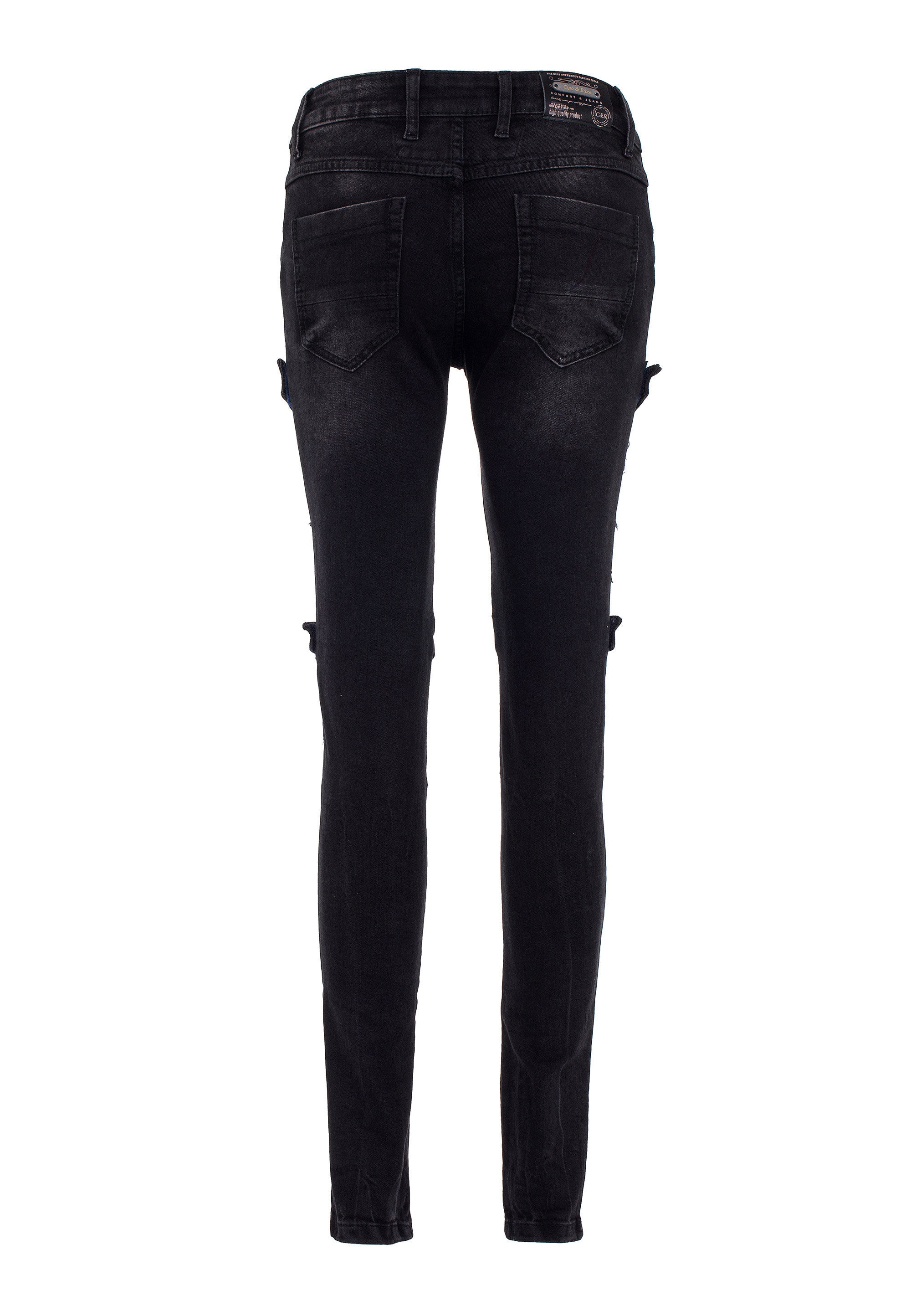 Cipo & Baxx Slim-fit-Jeans »Cipo & Baxx Jeans« im coolen Biker-Look in Skinny Fit, WD383