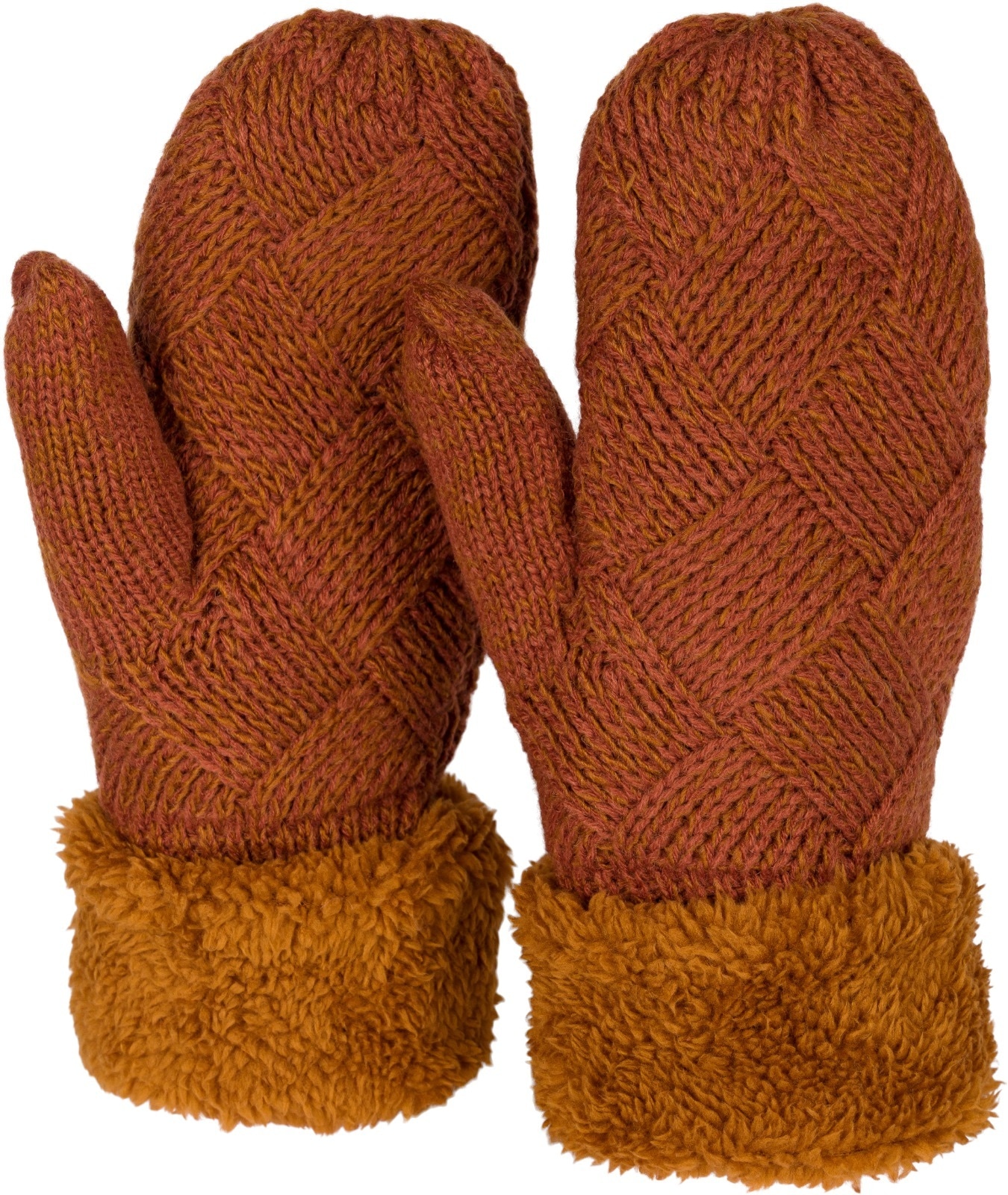 styleBREAKER Fäustlinge »Strickhandschuhe Fäustlinge mit Rauten Muster und Fleece« 1 Stk.