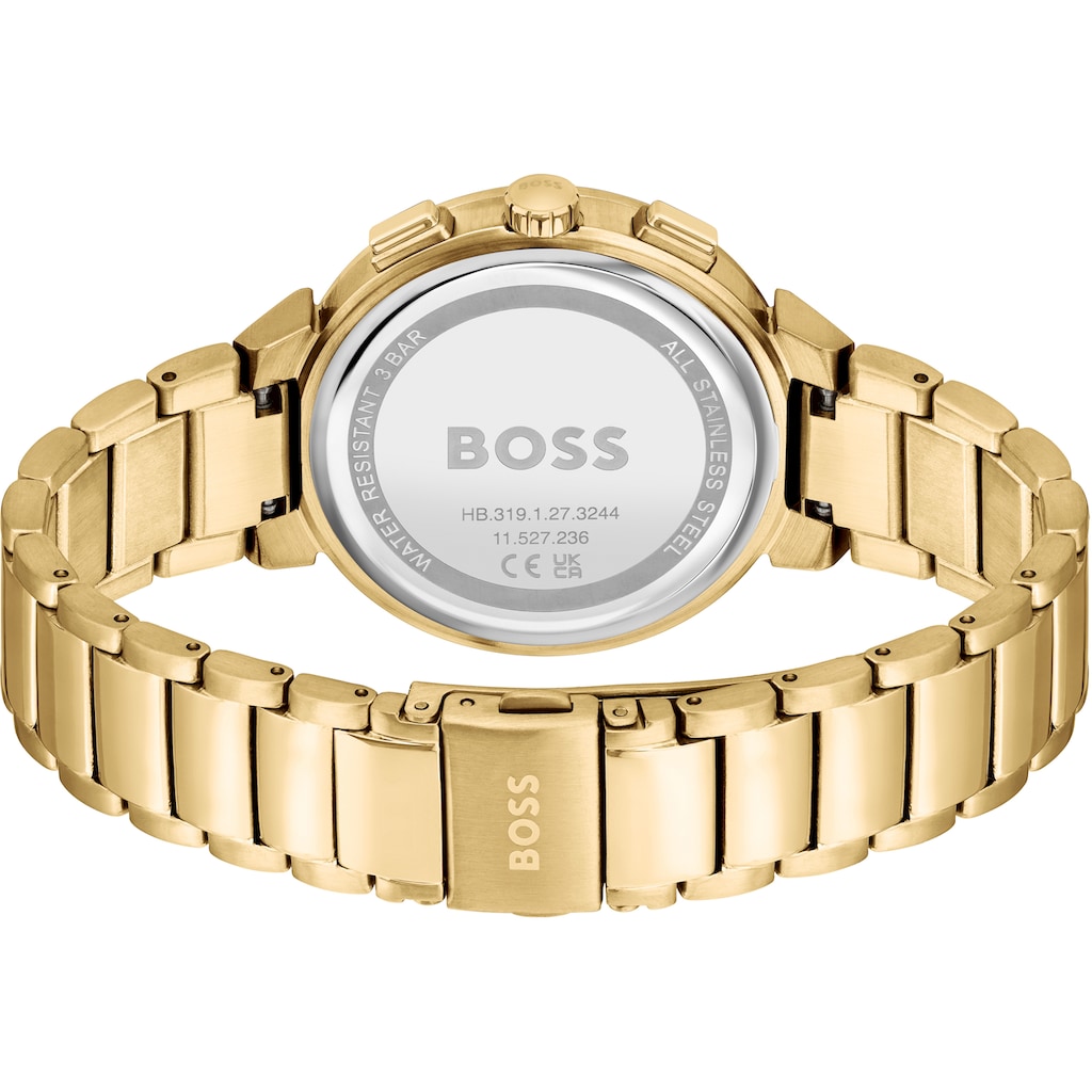 BOSS Multifunktionsuhr »ONE, 1502677«, Quarzuhr, Damenuhr, Armbanduhr, Glaskristalle, Datum