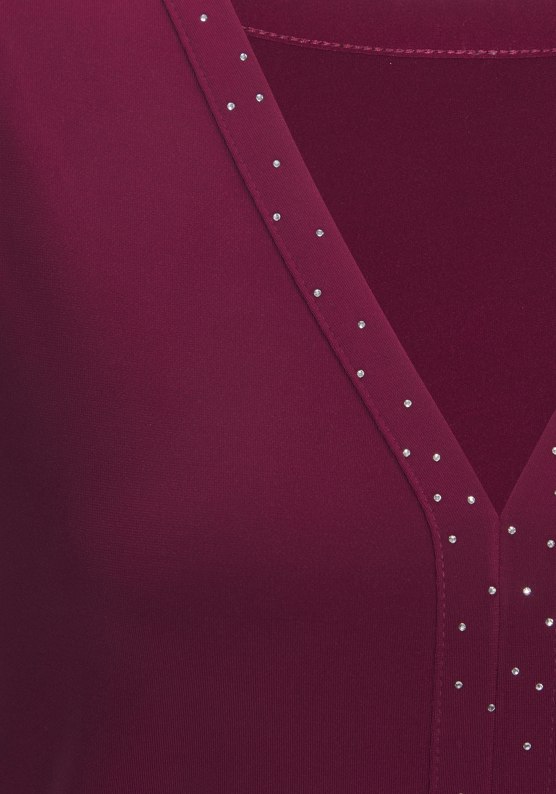 LASCANA Trägertop »mit modischen Glitzerdetails«, aus bügelfreier Qualität