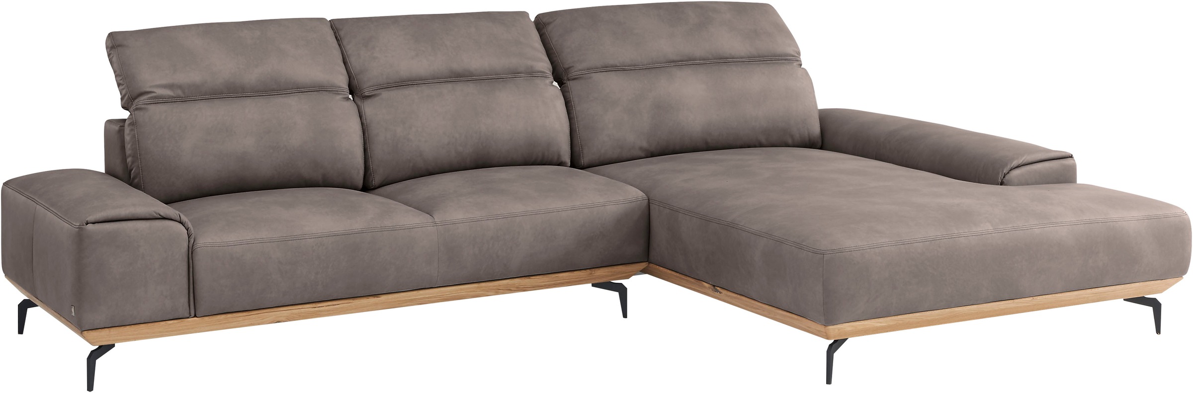 Musterring Wohnlandschaft »MR 2490«, Fuß schwarz, Sitzhöhe 48cm, wahlweise mit Funktionen, Maße 342x207 cm