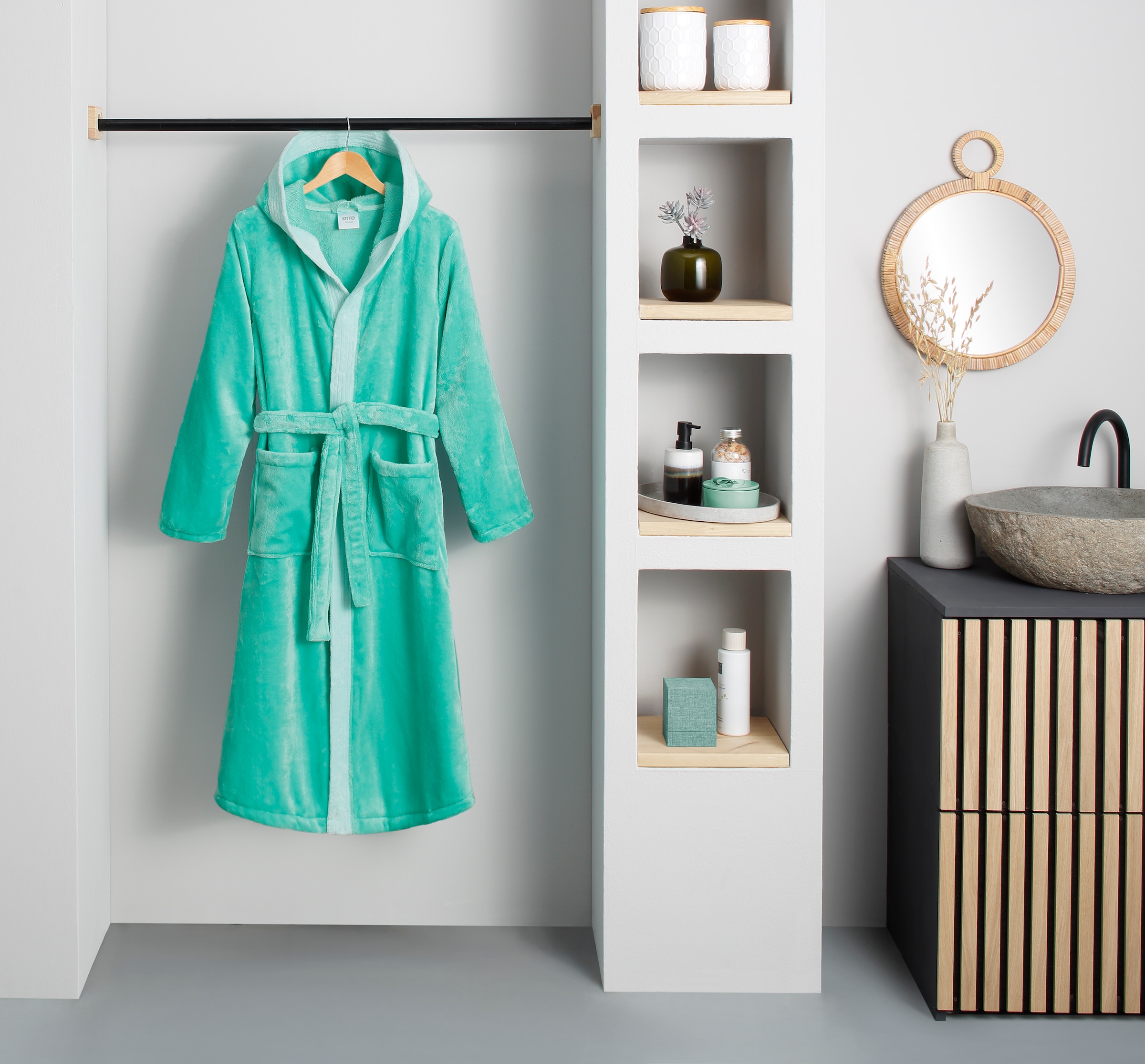 OTTO home Unisex-Bademantel »Miia, ideal für Sauna, Spa & im Urlaub« 1 Stk. weich und kuschelig, plüsch, für Damen und Herren, S-XL