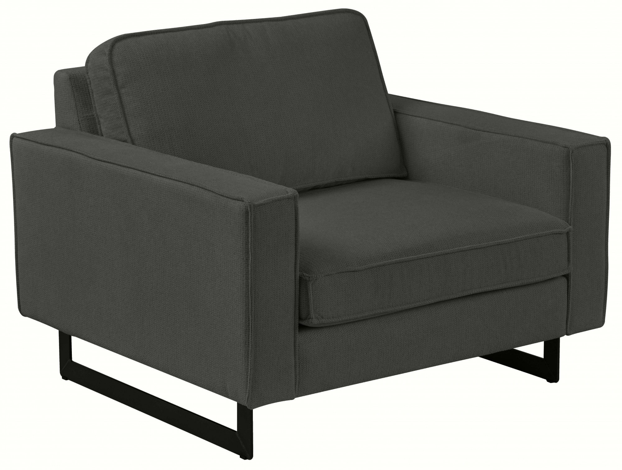 Places of Style Loveseat »Pinto 105 cm, Cord, Chenille, Lederoptik«, mit Keder, Metallfüßen und auch in Cord Bezug erhältlich