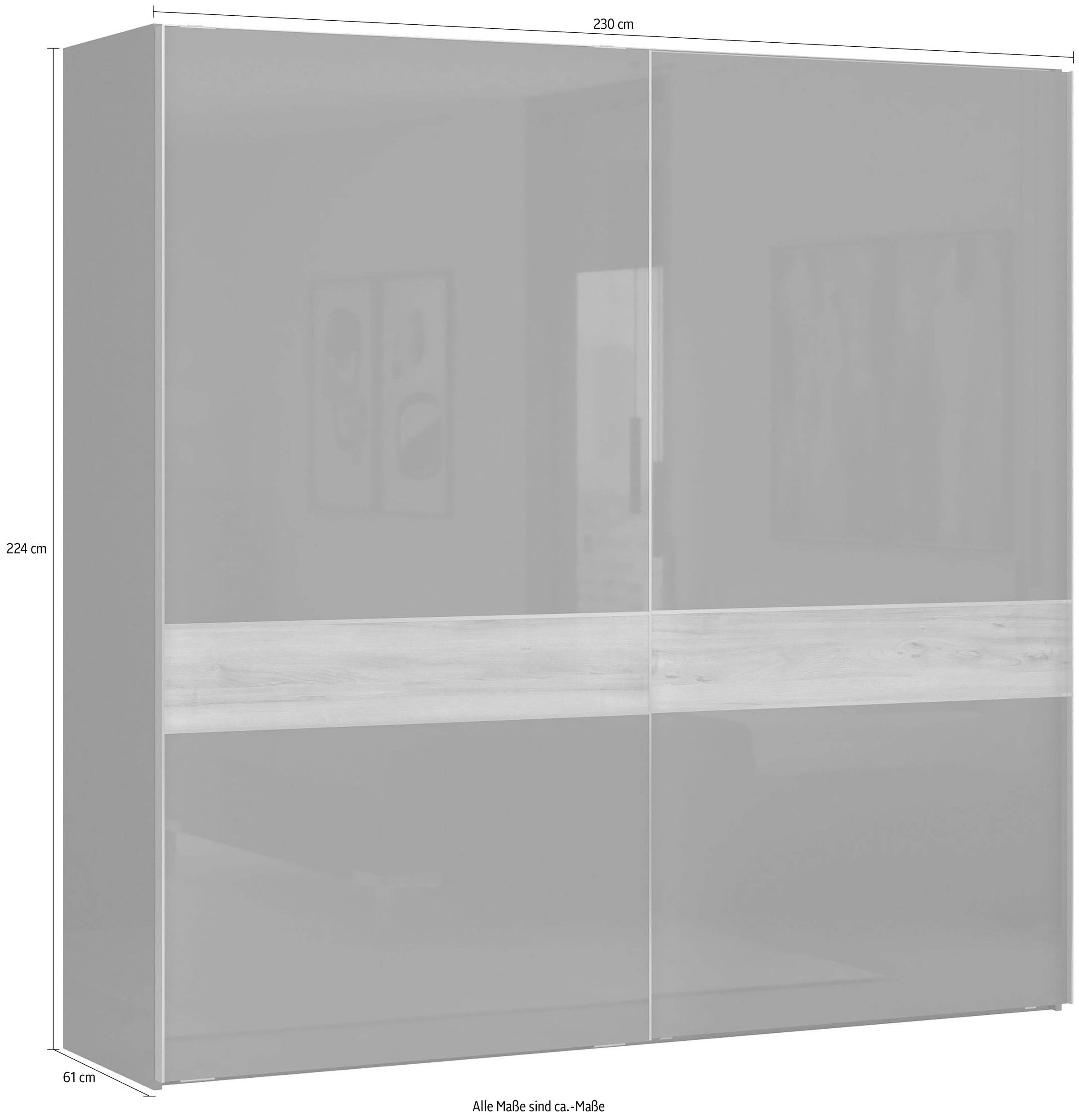 Places of Style Schwebetürenschrank »Onyx«, UV lackiert für langlebige Oberflächen, Soft-Close-Funktion