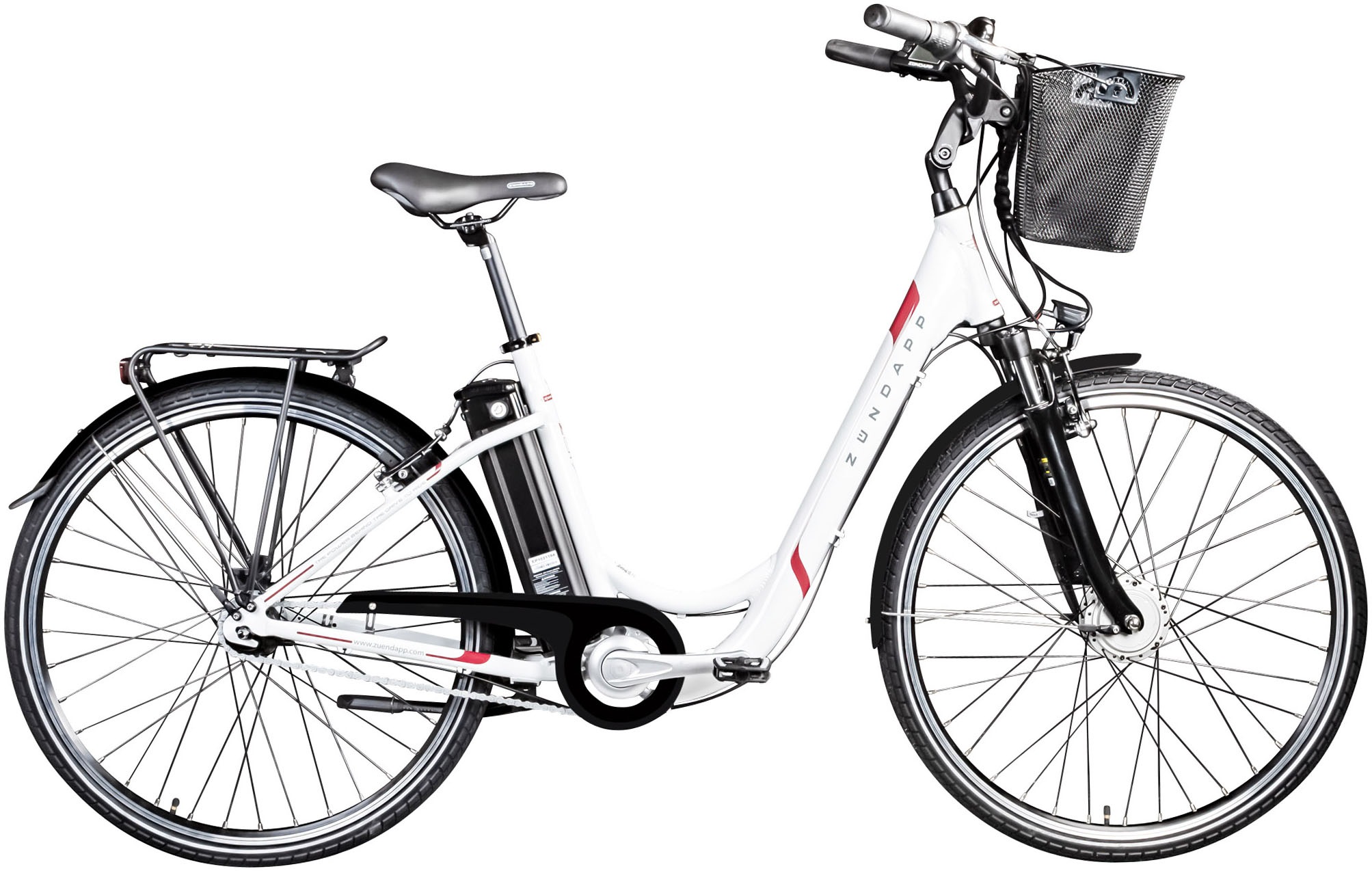 Zündapp »Z517« 7 Gang Nabenschaltung Frontmotor 250 W E Bike Damenfahrrad 28 Zoll 155 - 190 cm mit 7 Gang Nabenschaltung in weiß, Größe 28 Zoll...