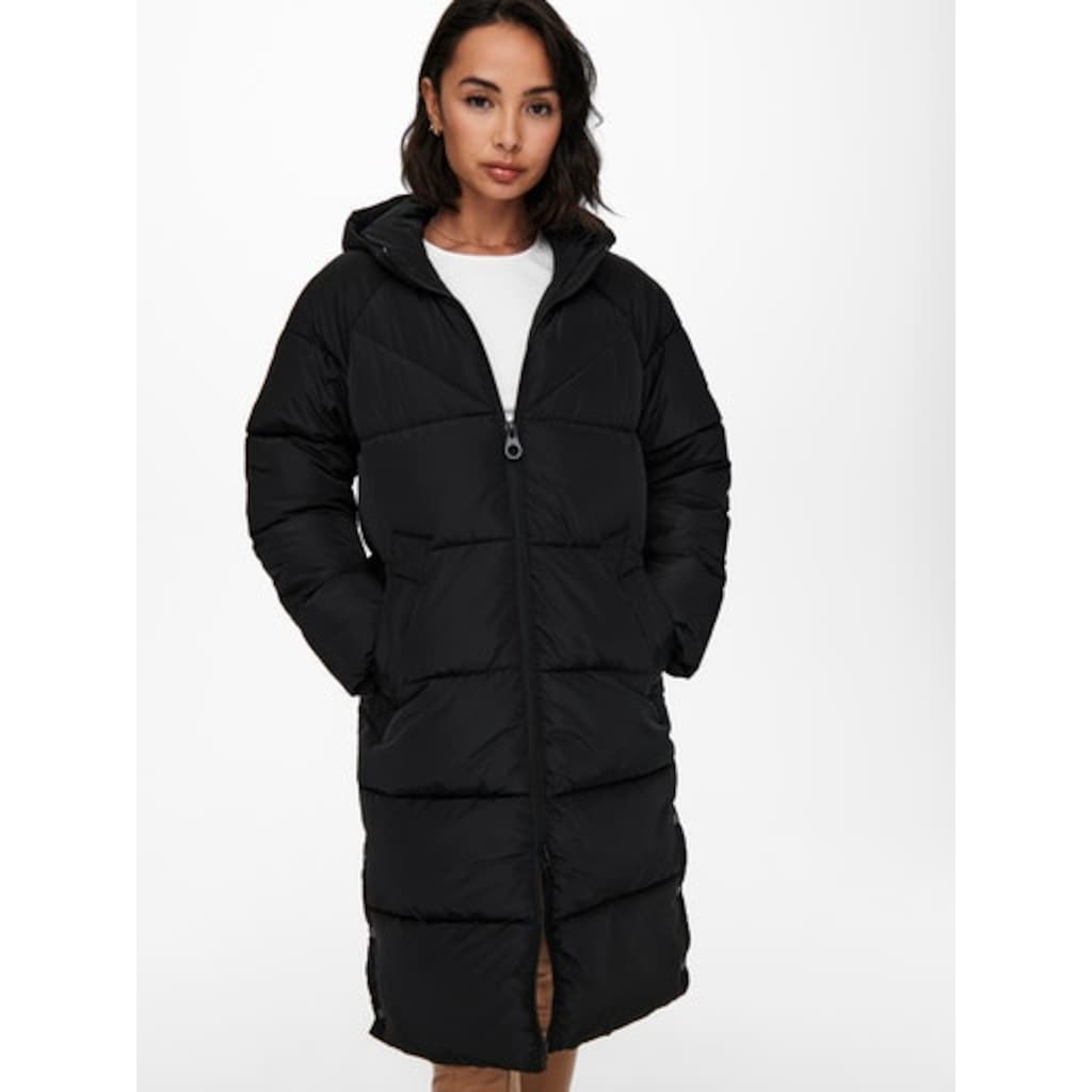 ONLY Steppmantel »ONLAMANDA LONG PUFFER COAT«, mit Kapuze