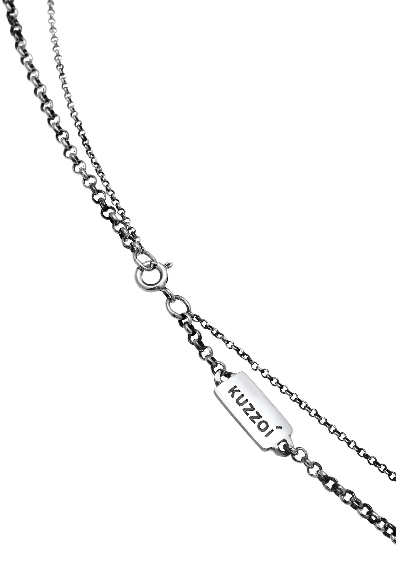 Kuzzoi Kette mit Anhänger »Halskette Herren Layer Kompass Maritim 925 Silber«