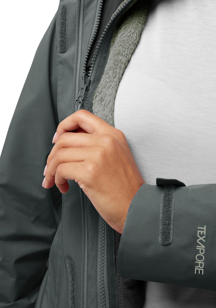 Jack Wolfskin 3-in-1-Funktionsjacke »ROTWAND 3IN1 JKT W«, mit Kapuze