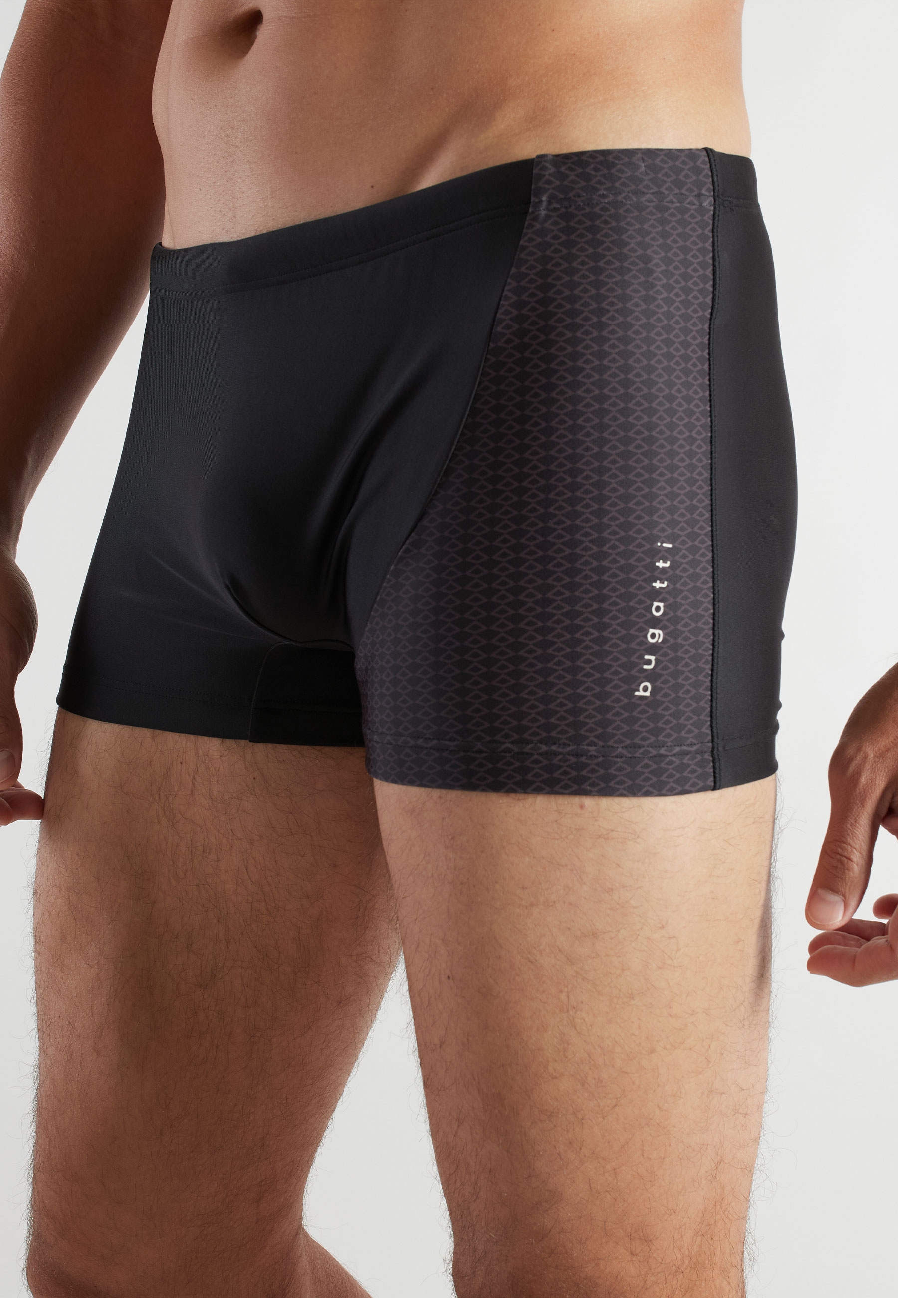 bugatti Badepants gemustert, basic, mit Logo, bequem