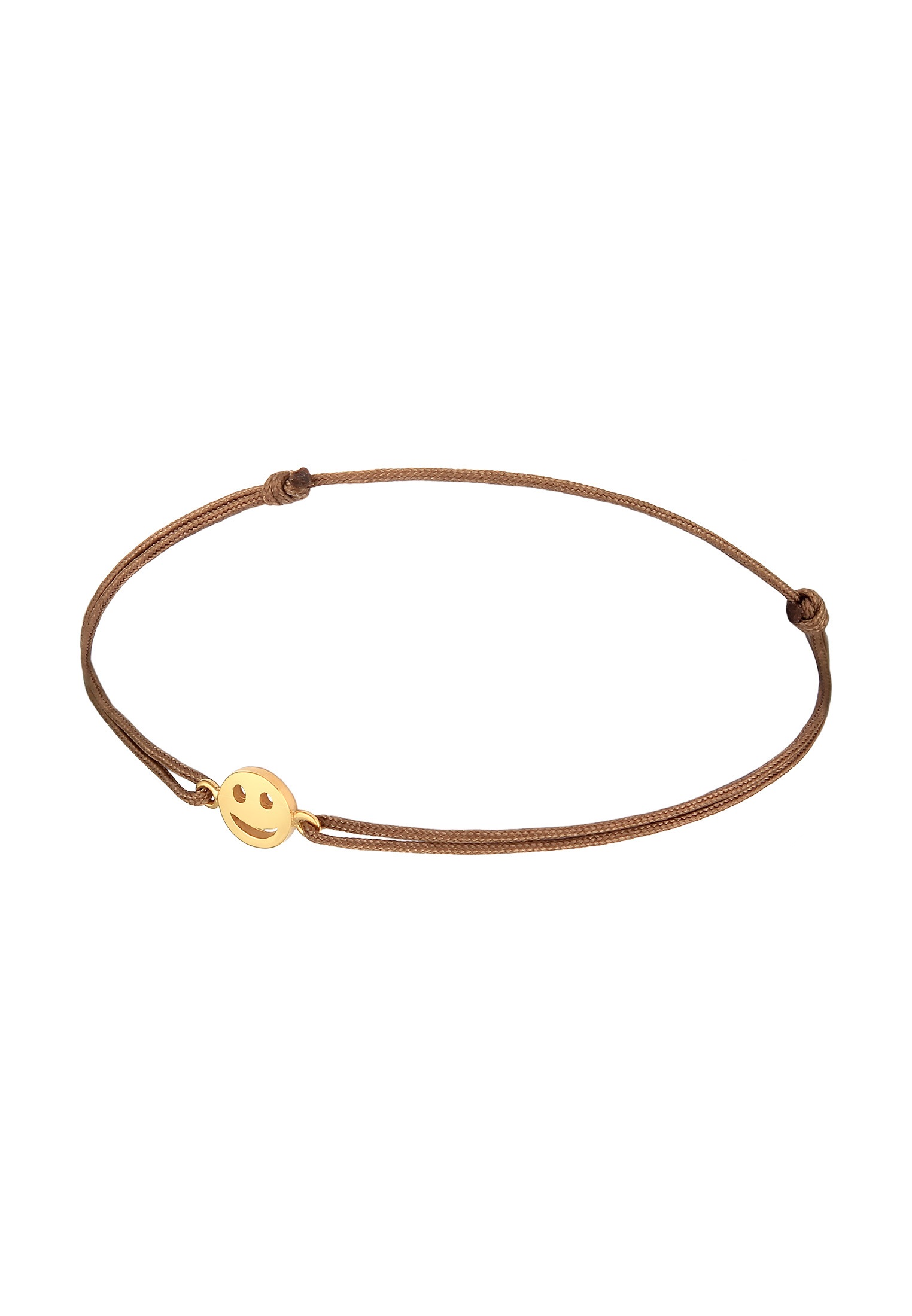 Elli Armkette »Armband mit Smile Face Textil 925 Silber vergoldet«